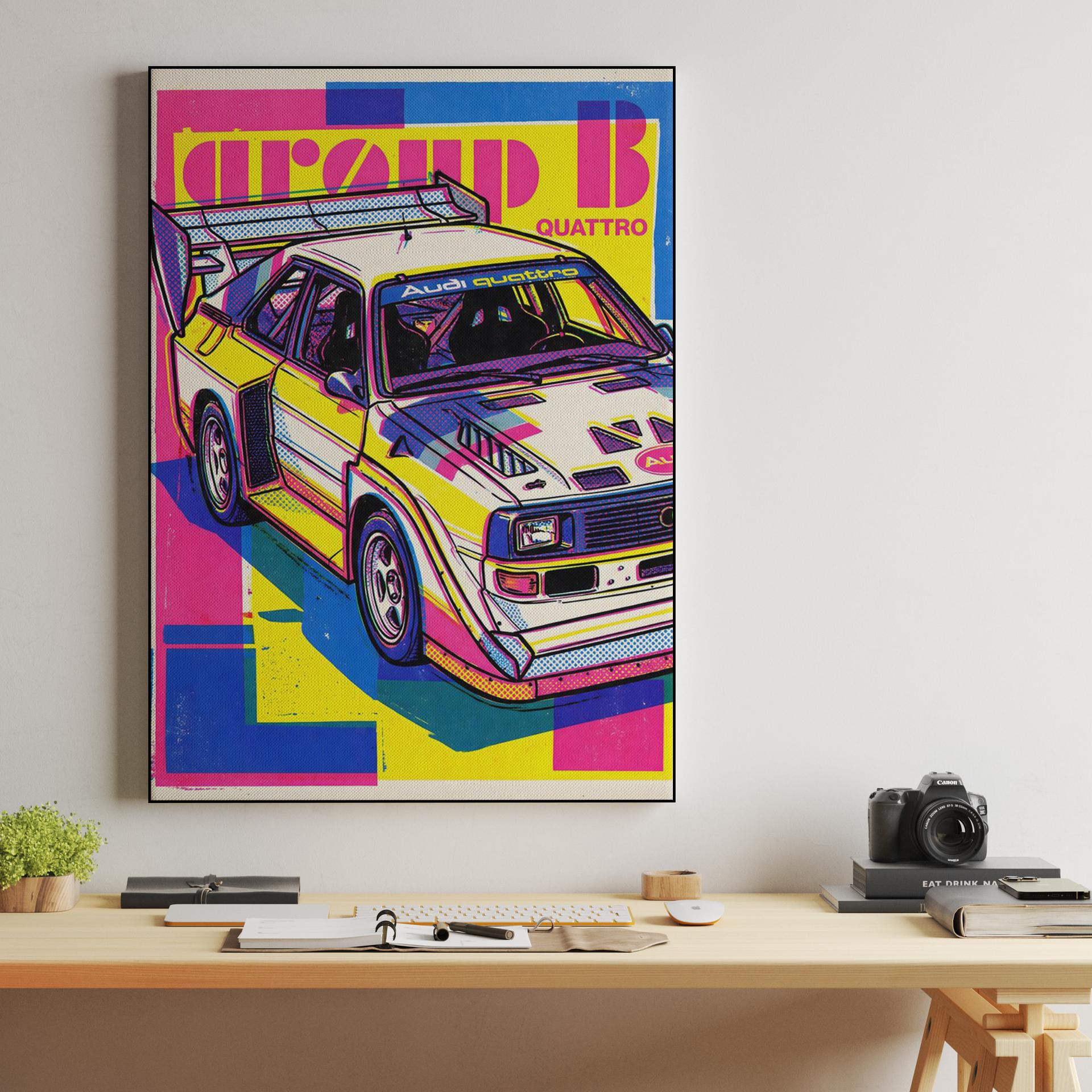 Neon Rally Legend: Audi Sport Quattro S1 E2 Pop Art