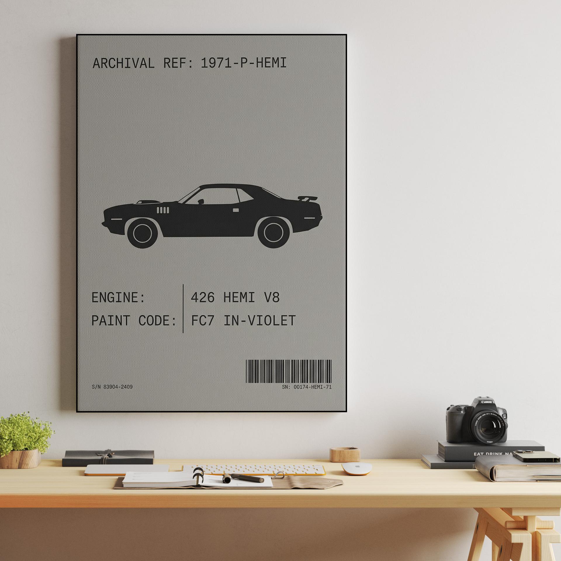 1971 Hemi 'Cuda Archival Reference Illustration