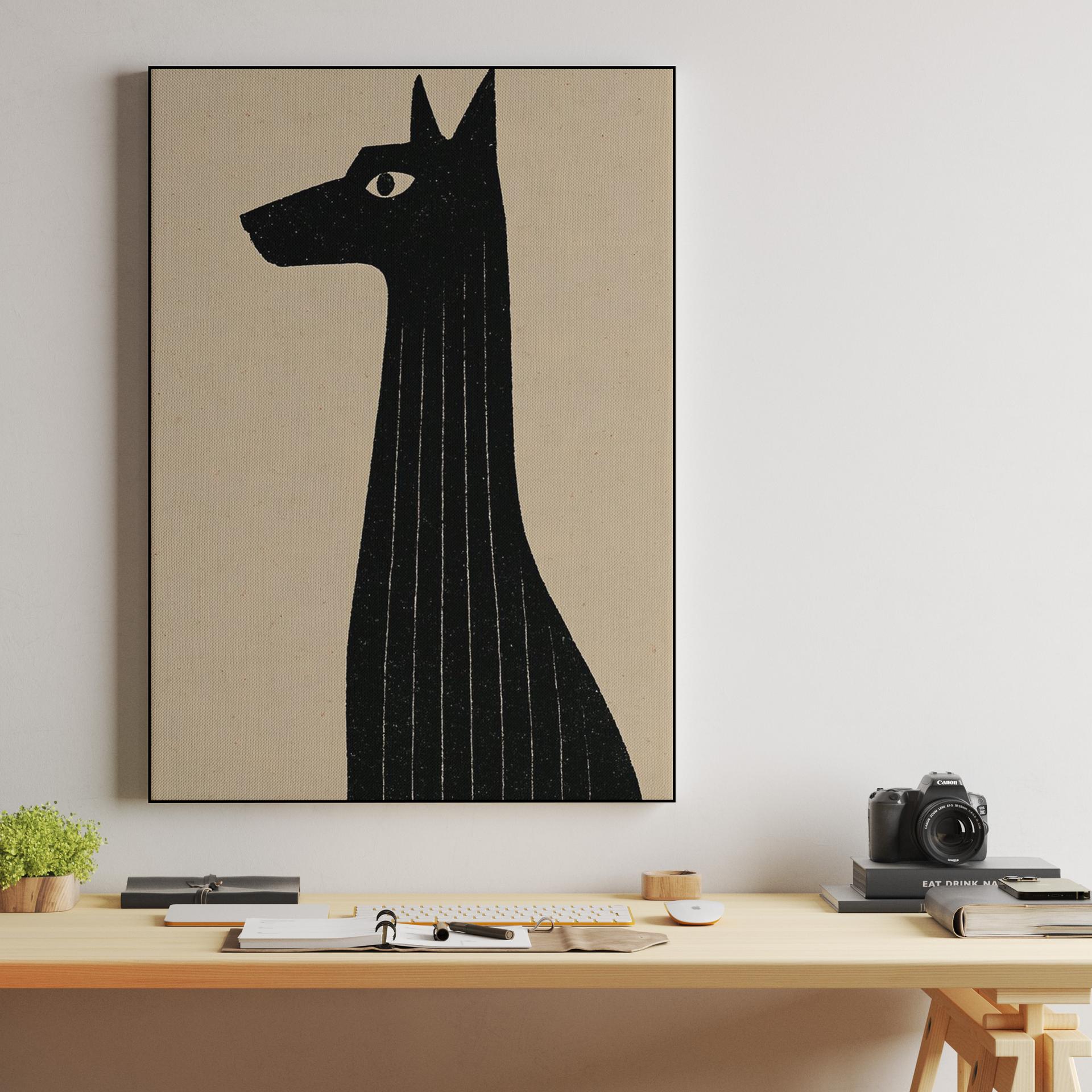 Woodcut Greyhound Profile