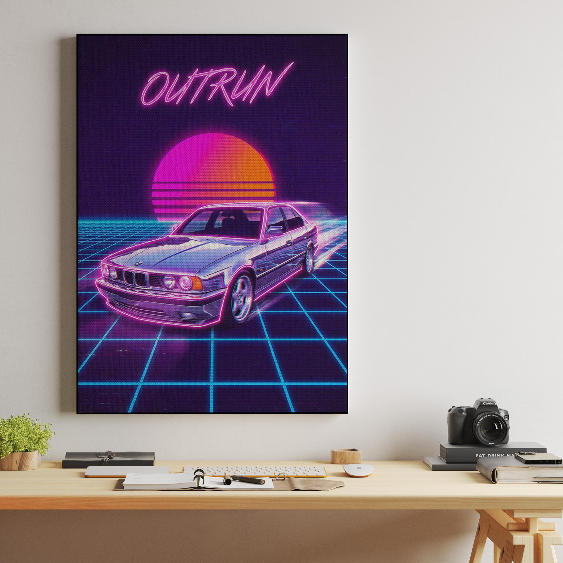 BMW E34 Outrun Neon Speed