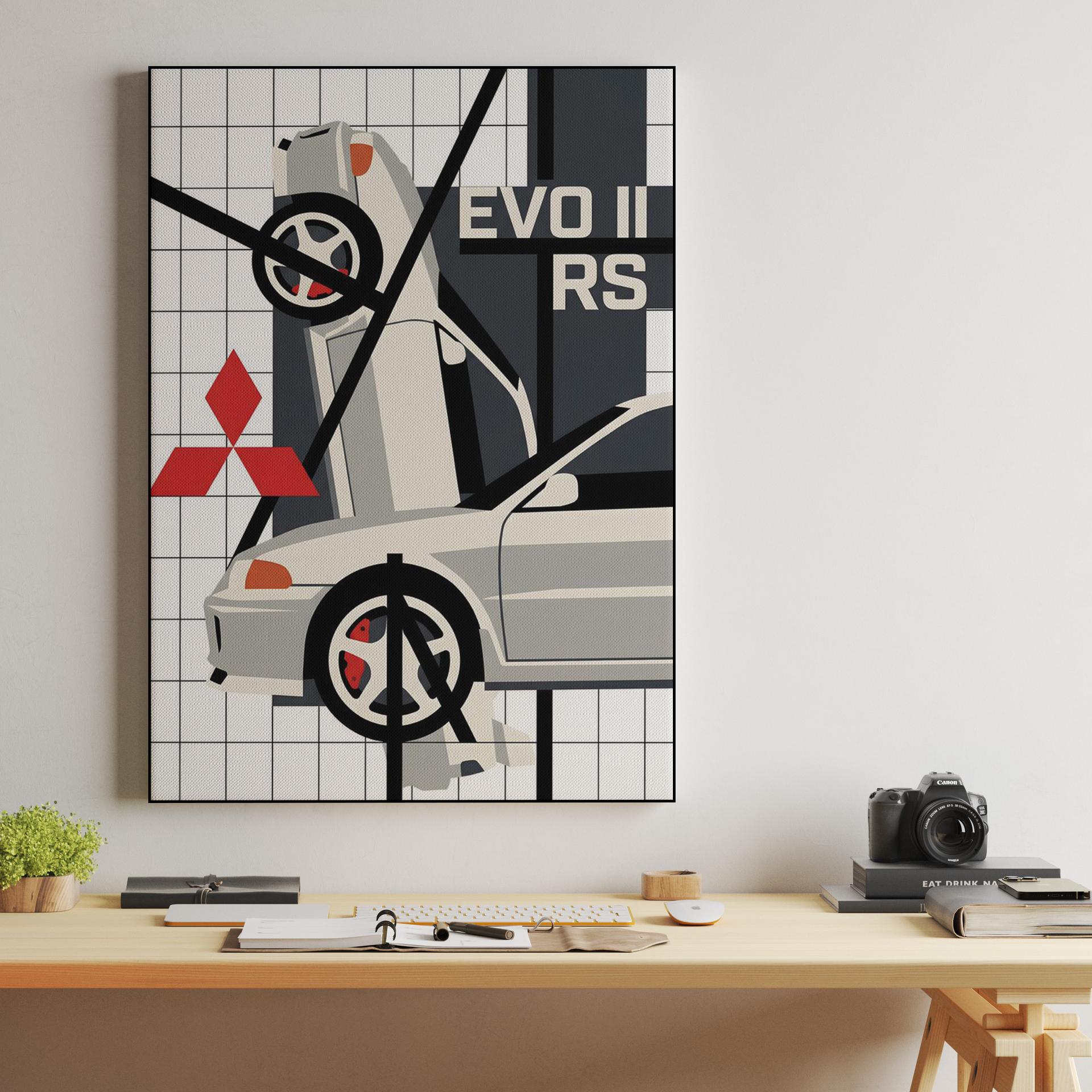 Mitsubishi Lancer Evolution II RS Graphic Poster