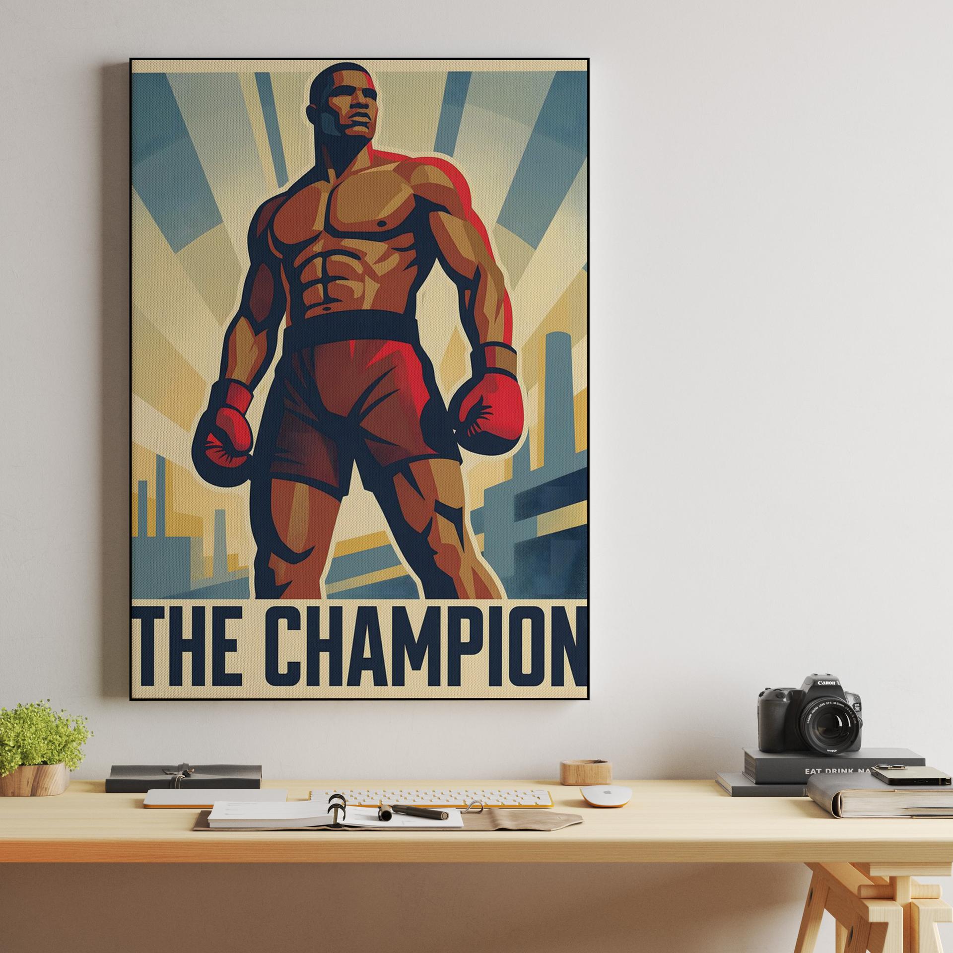 The Champion: Heroic Boxing Propaganda Poster