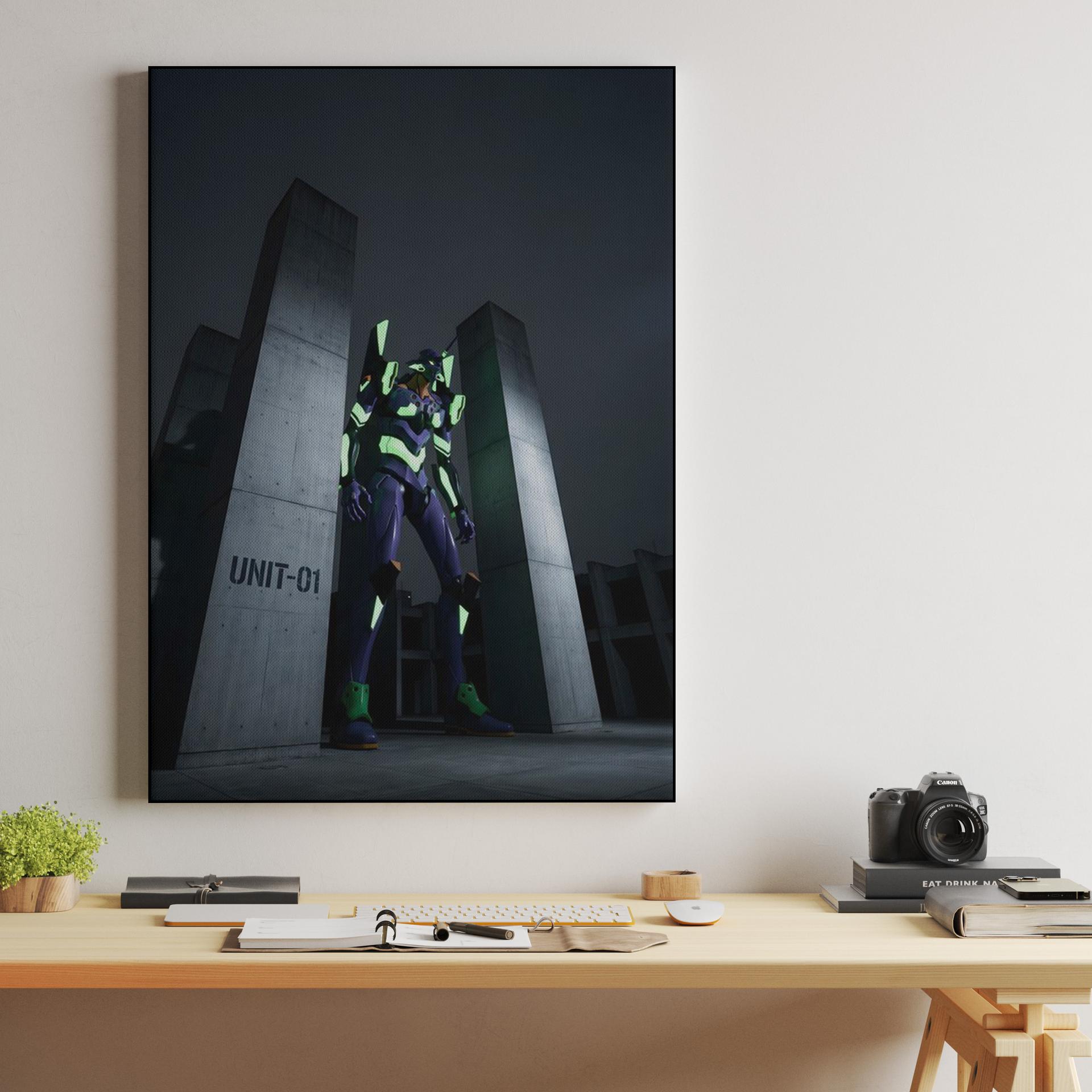 EVA Unit-01: Brutalist Hangar Guardian