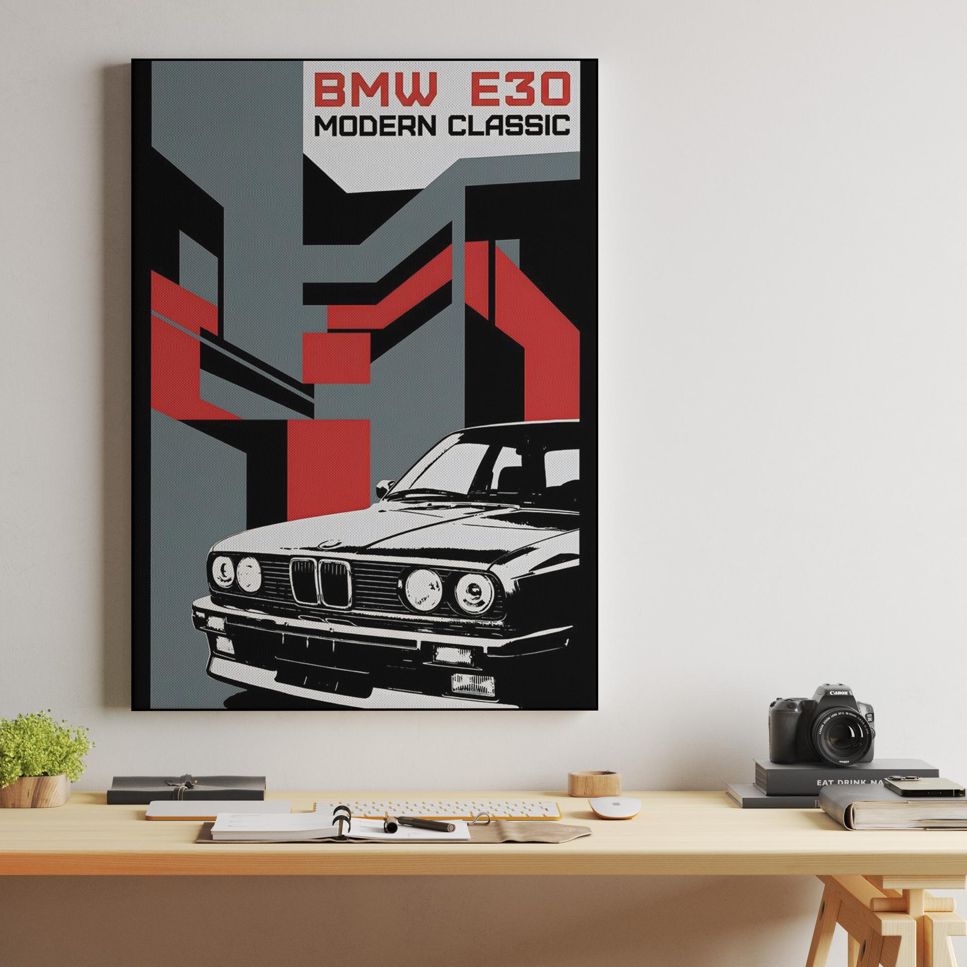 BMW E30 Modern Classic Geometric Poster