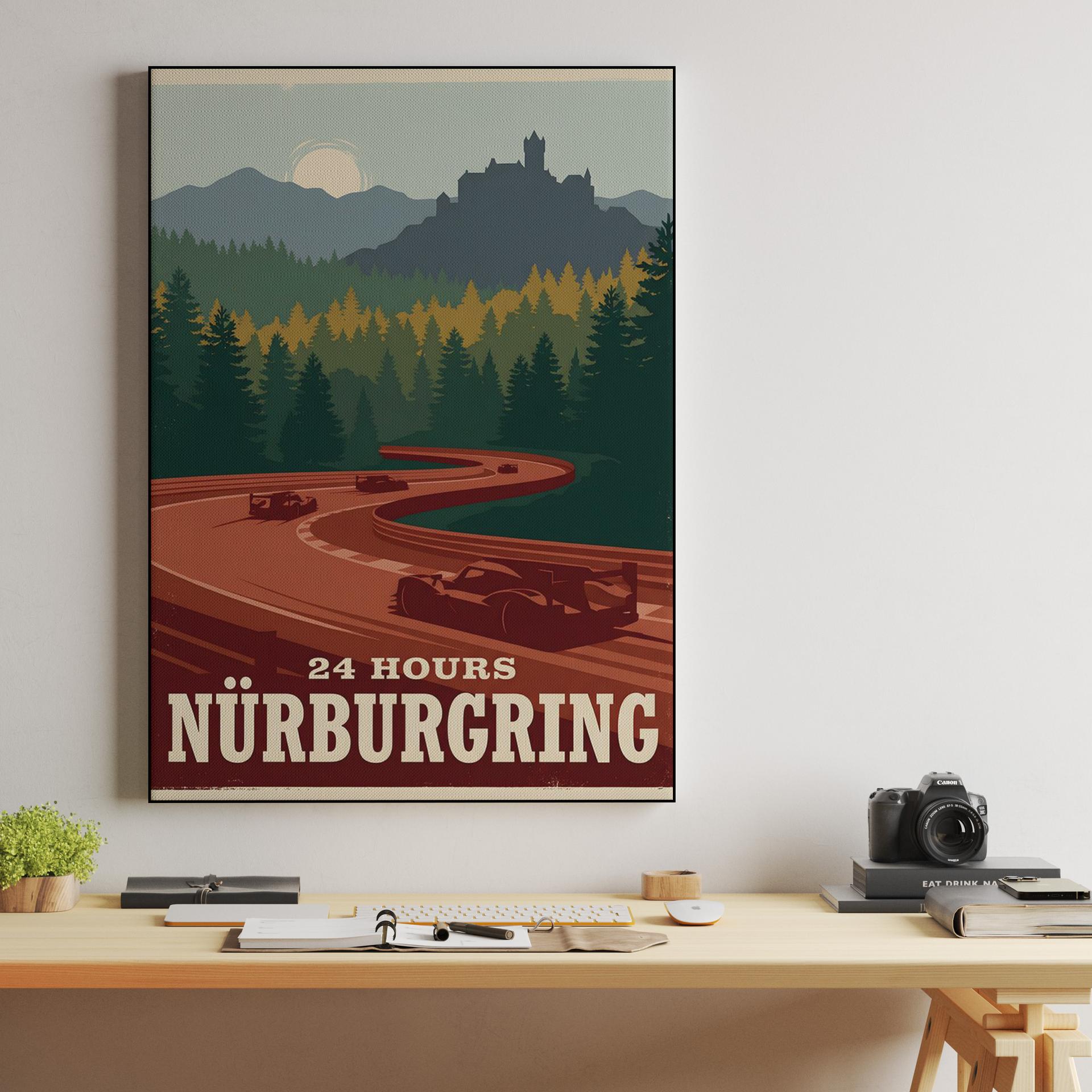24 Hours Nürburgring: Green Hell Vintage Poster
