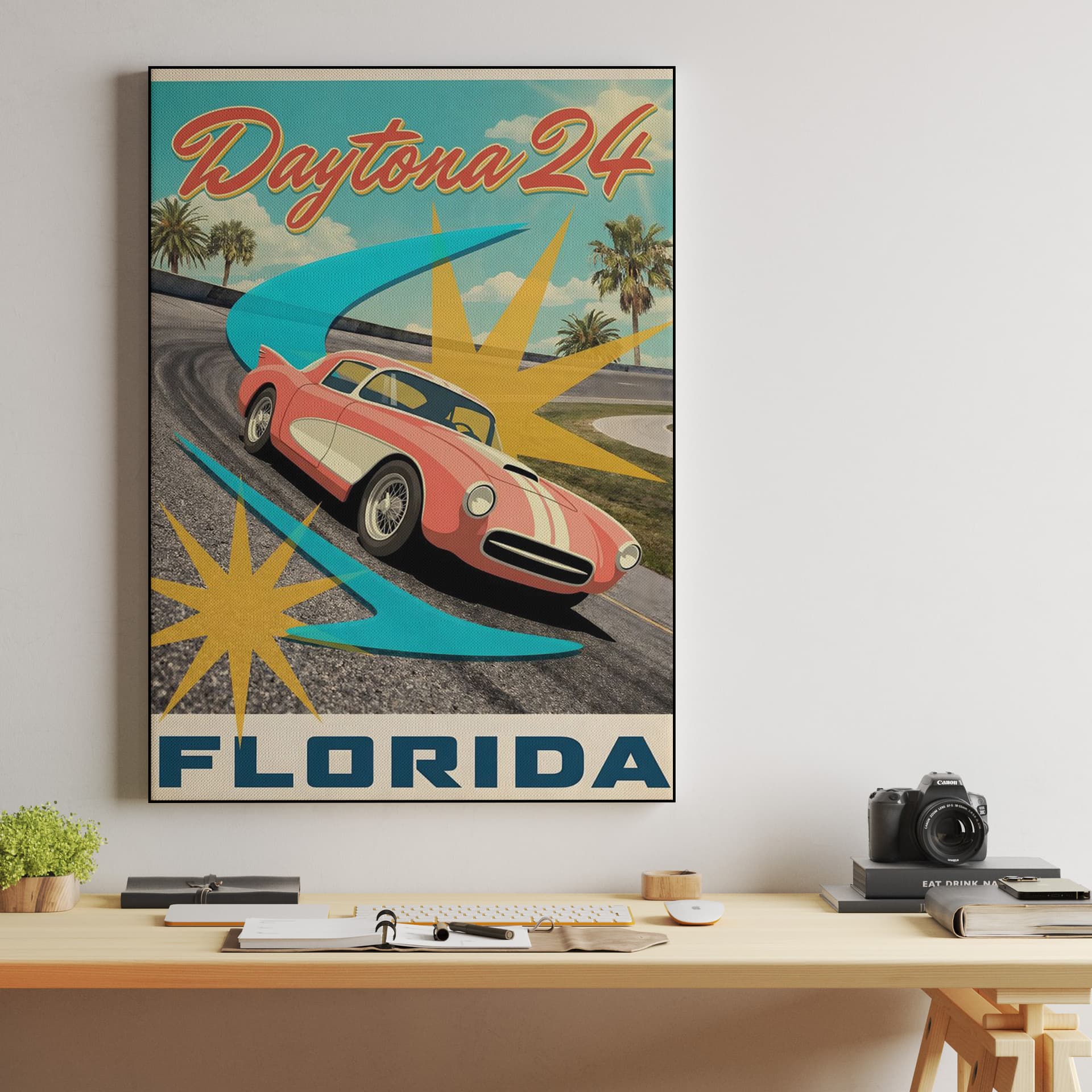 Daytona 24 Florida Retro Racing Poster
