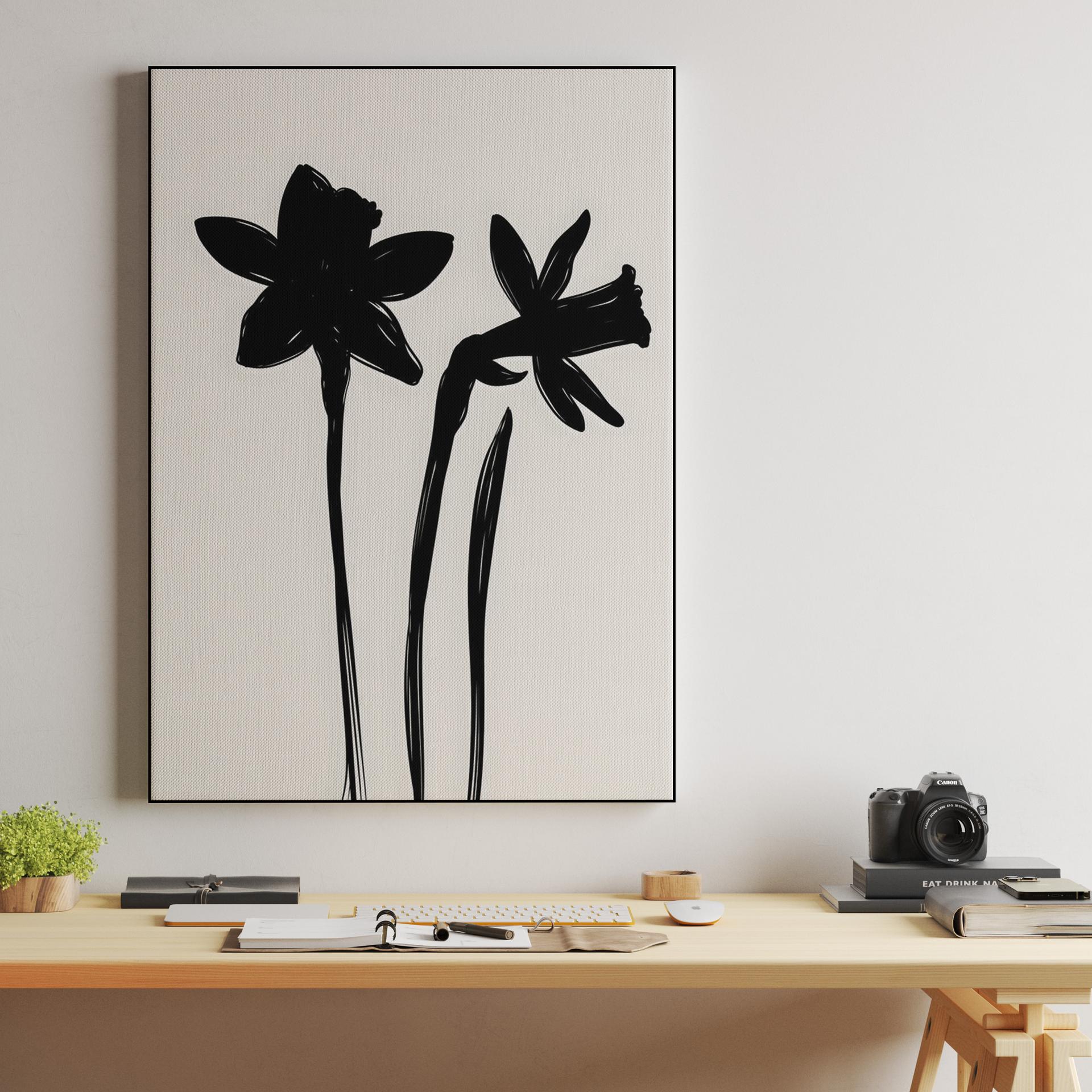Minimalist Daffodil Silhouette