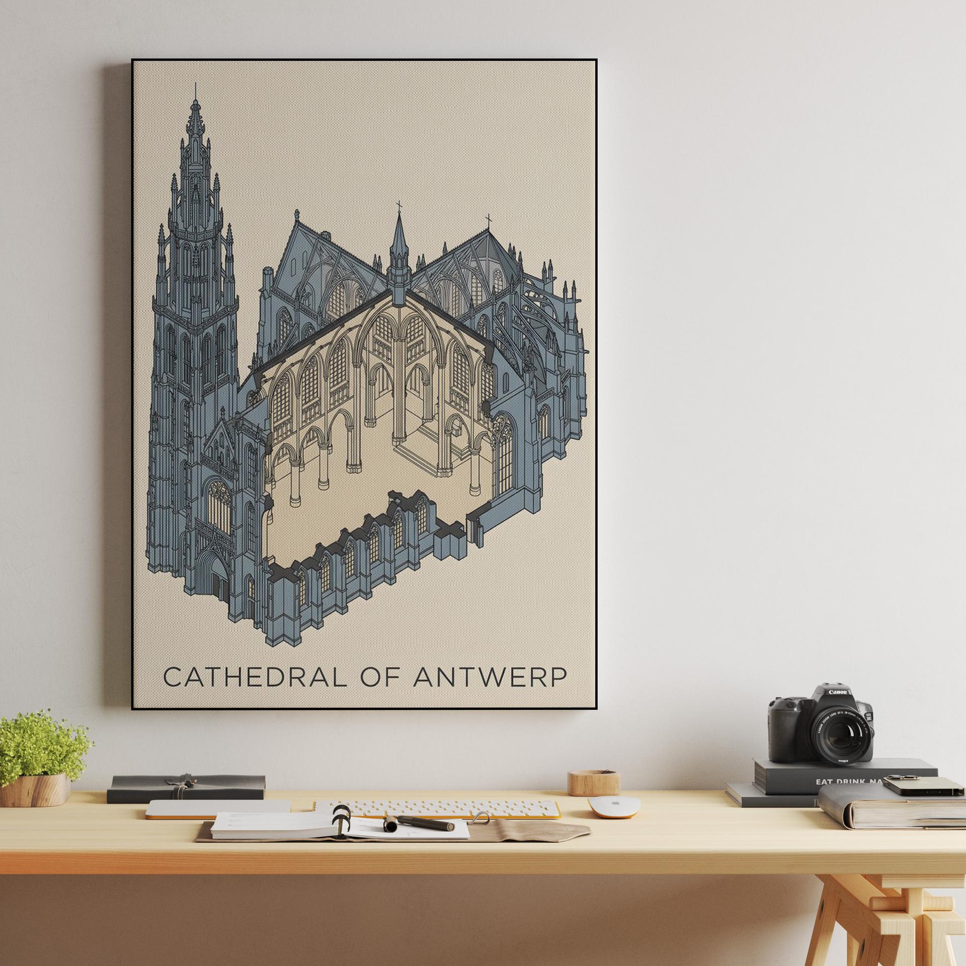 Antwerp Cathedral Isometric Cutaway