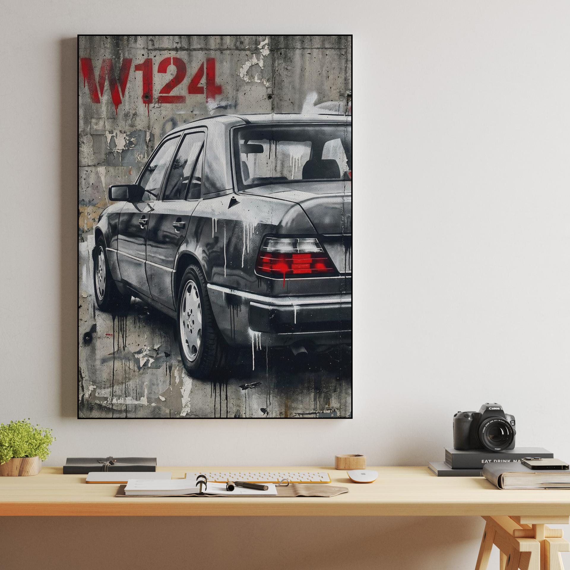 W124 Street Legacy: Concrete Mural Art