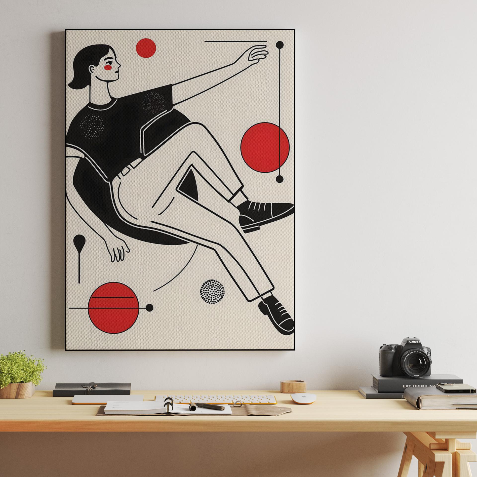 Geometric Floating Woman