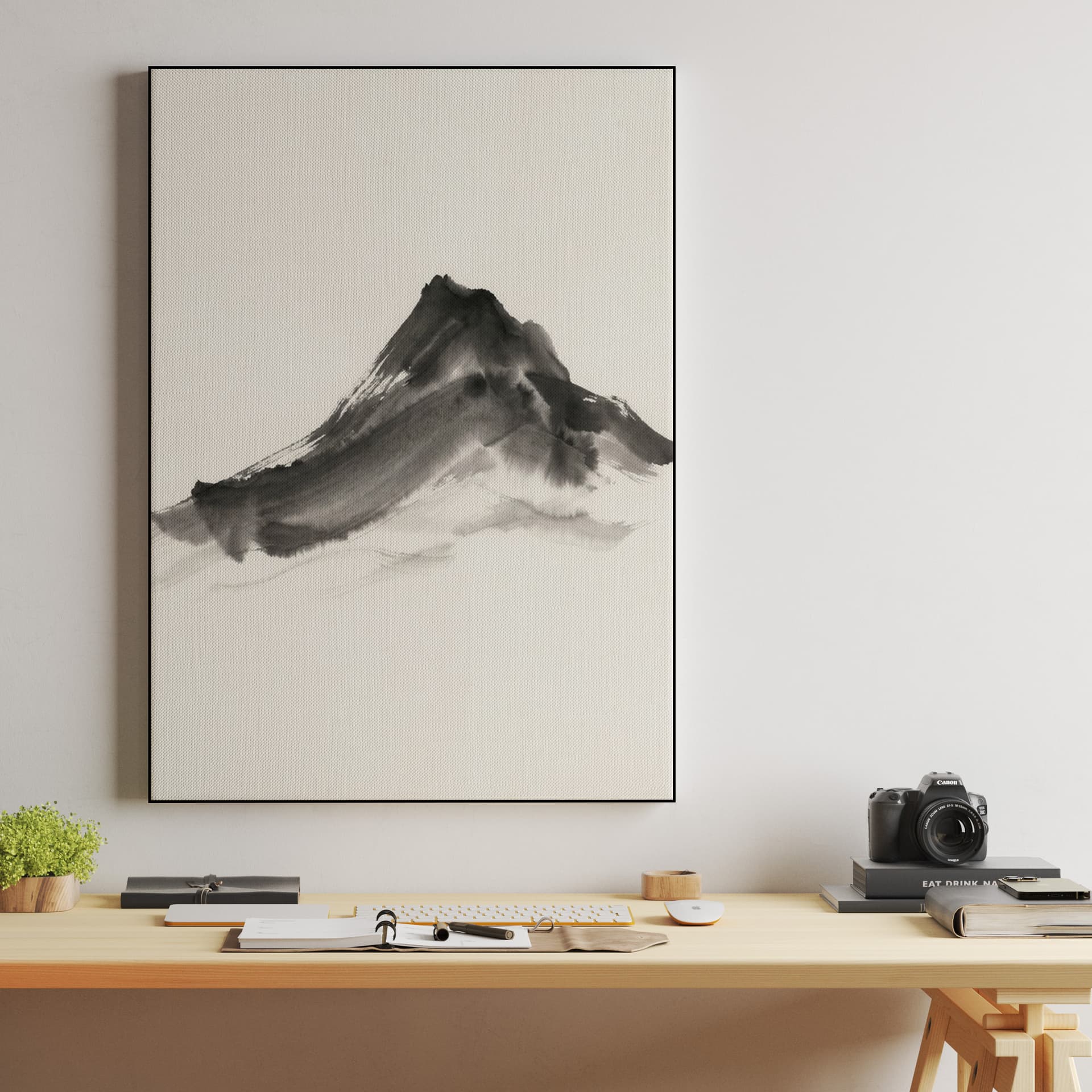 Zen Mountain Ink Wash