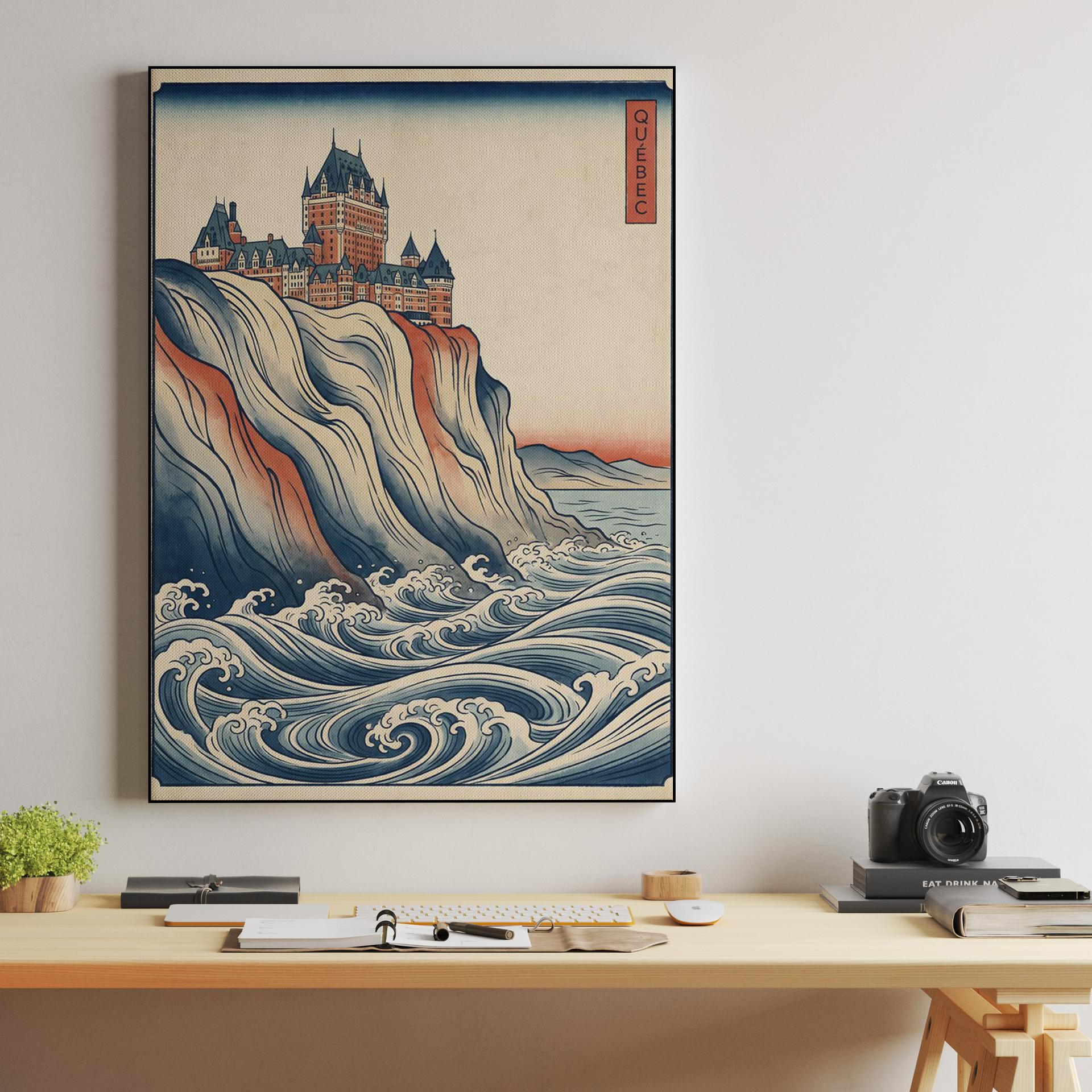 The Great Wave of Quebec: Château Frontenac Ukiyo-e