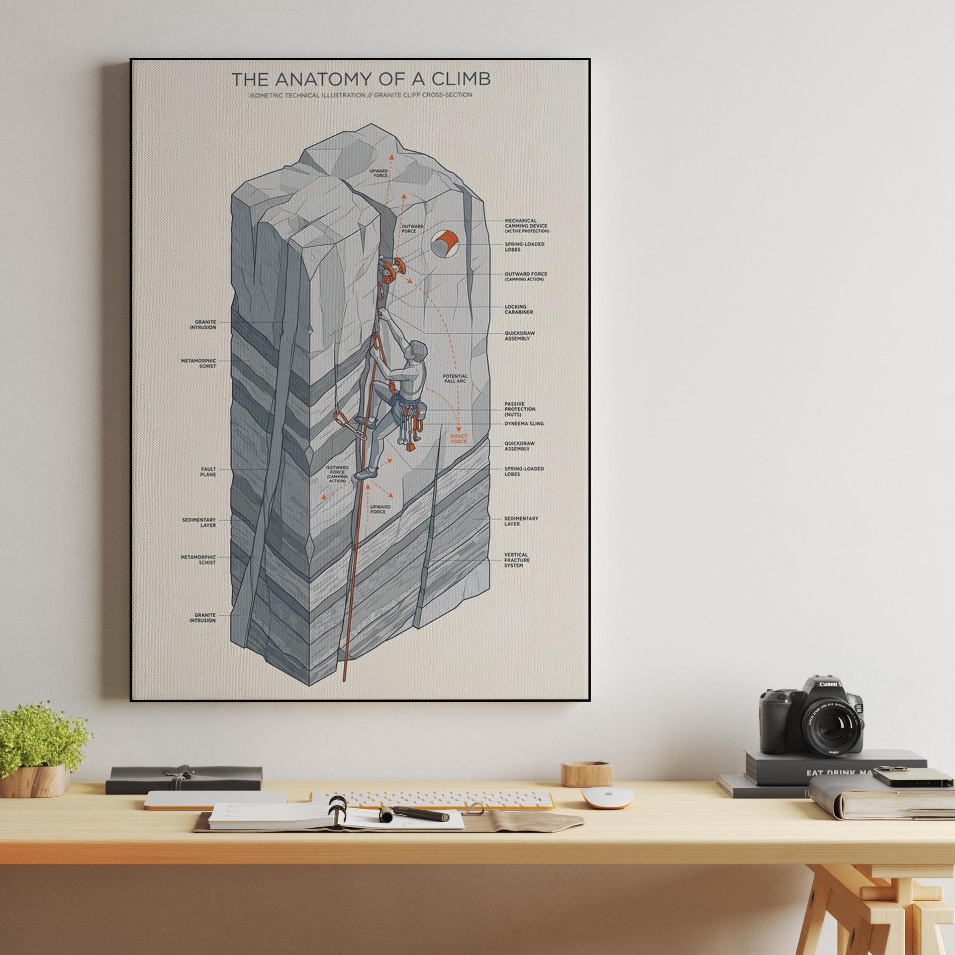The Anatomy of a Climb: Isometric Technical Illustration