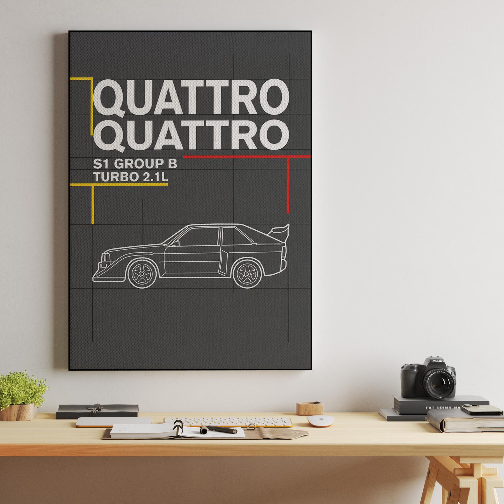 Audi Sport Quattro S1 Technical Grid Poster