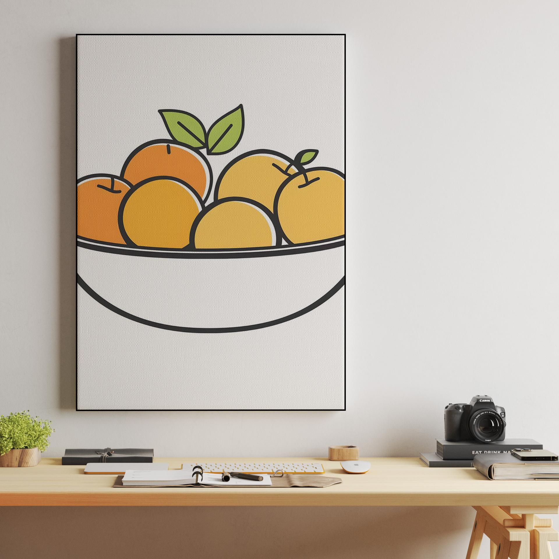 Minimalist Bowl of Oranges