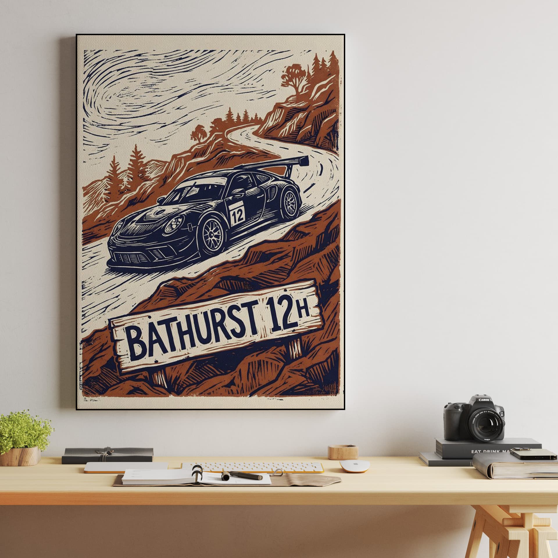 Bathurst 12H: The Mountain's Edge Linocut