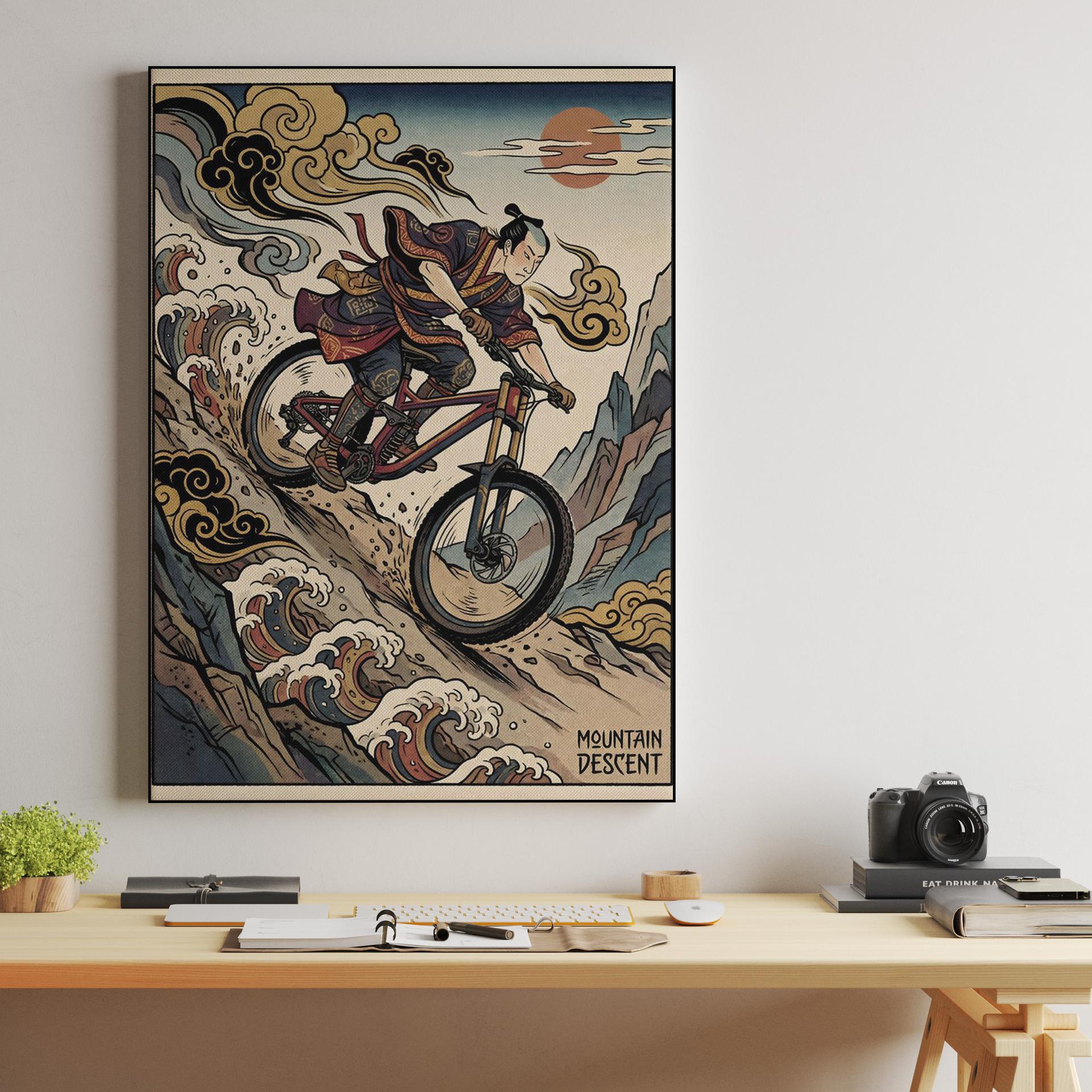 Samurai Mountain Descent: Ukiyo-e MTB