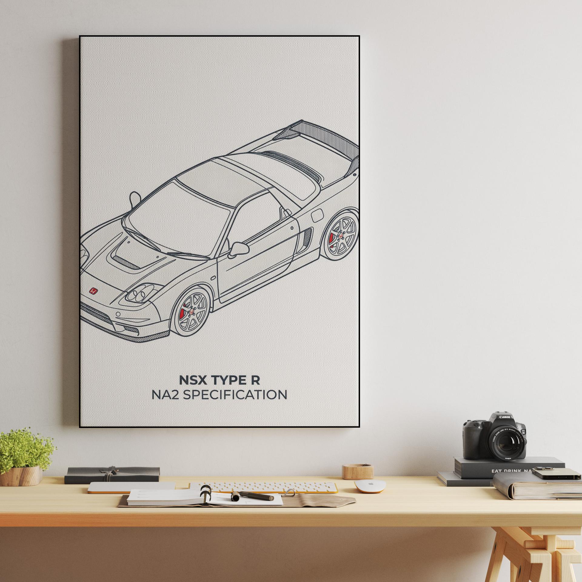 NSX Type R NA2: Minimalist Technical Illustration