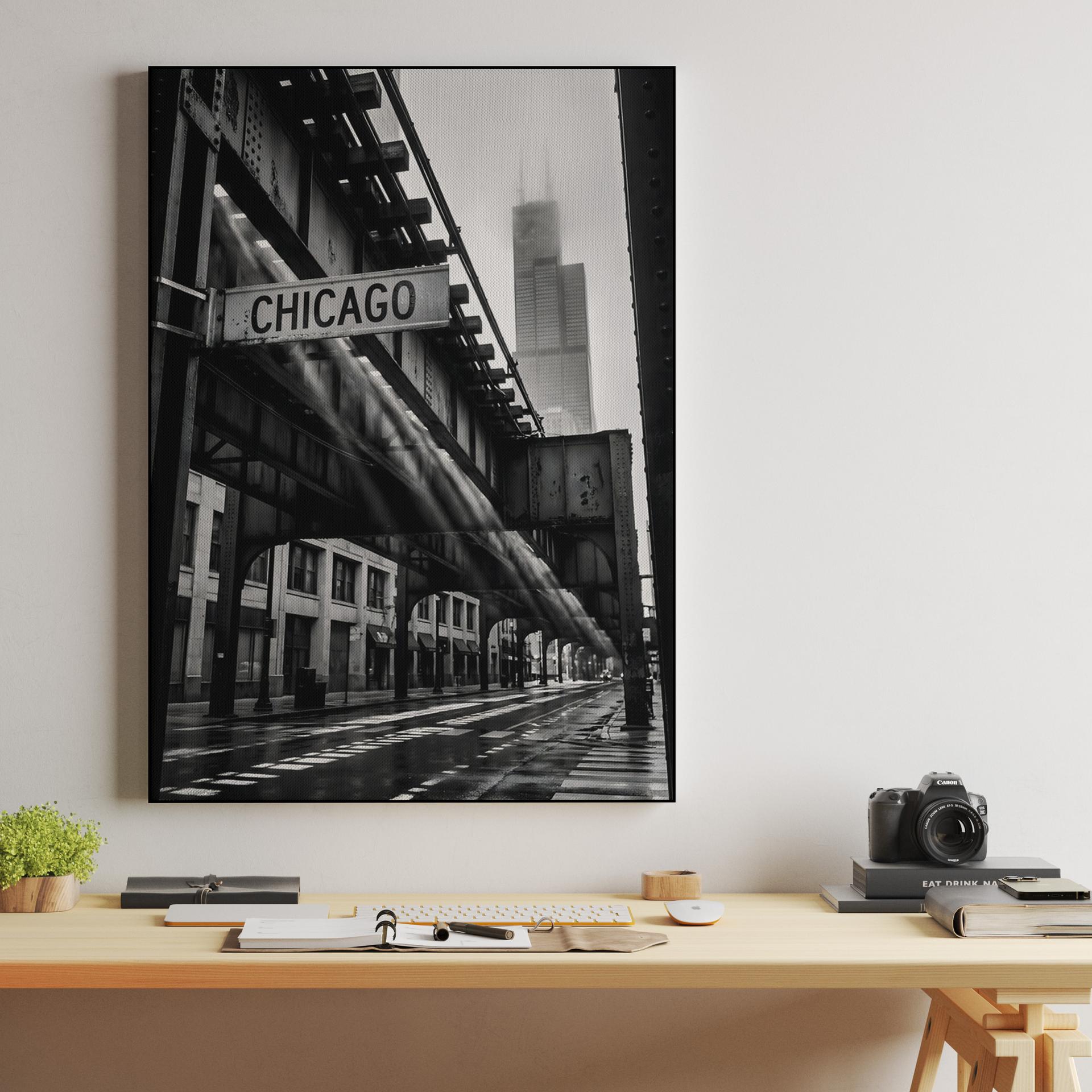 Chicago Echoes: The L and Willis Tower in Fog