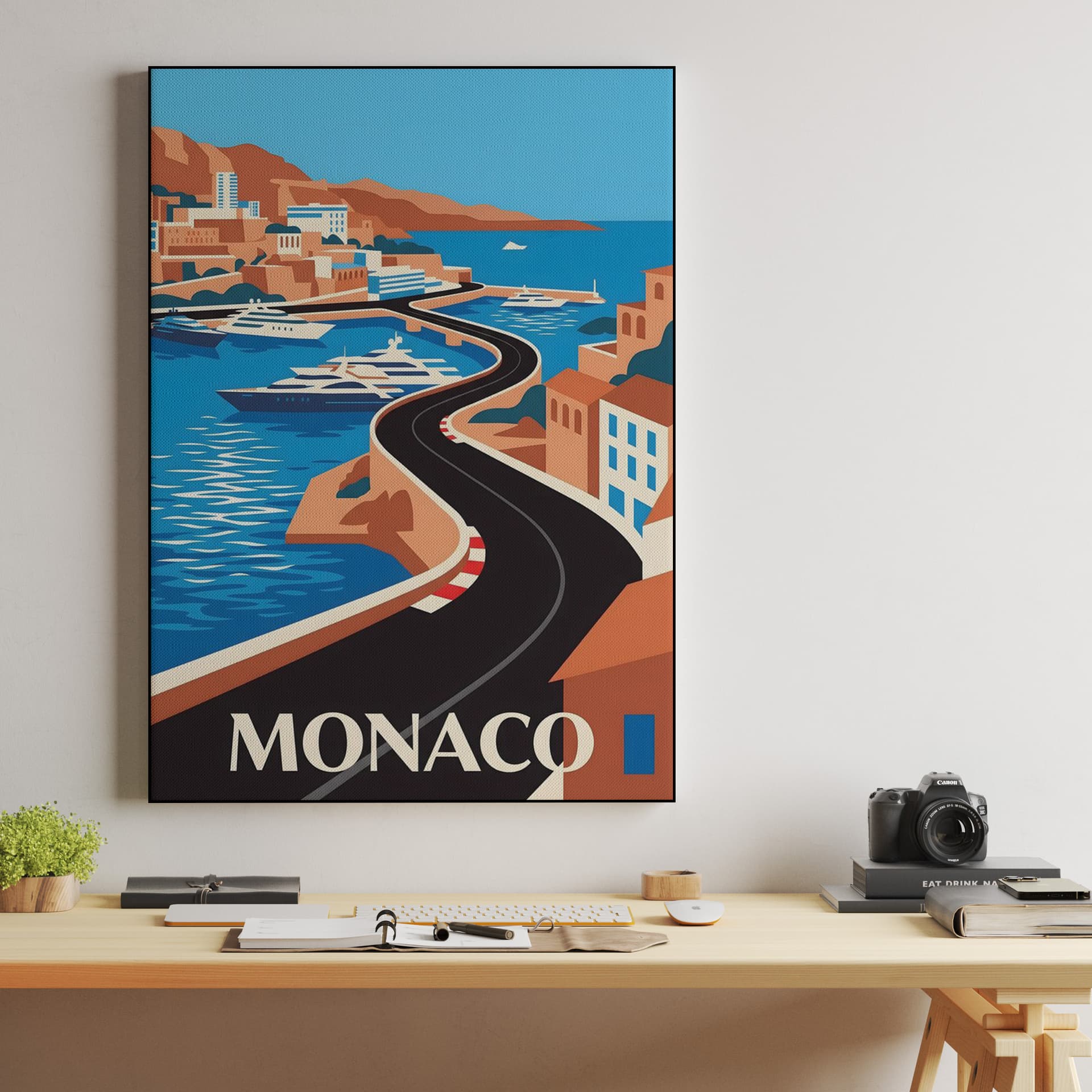 Monaco Grand Prix Harbour View Travel Poster