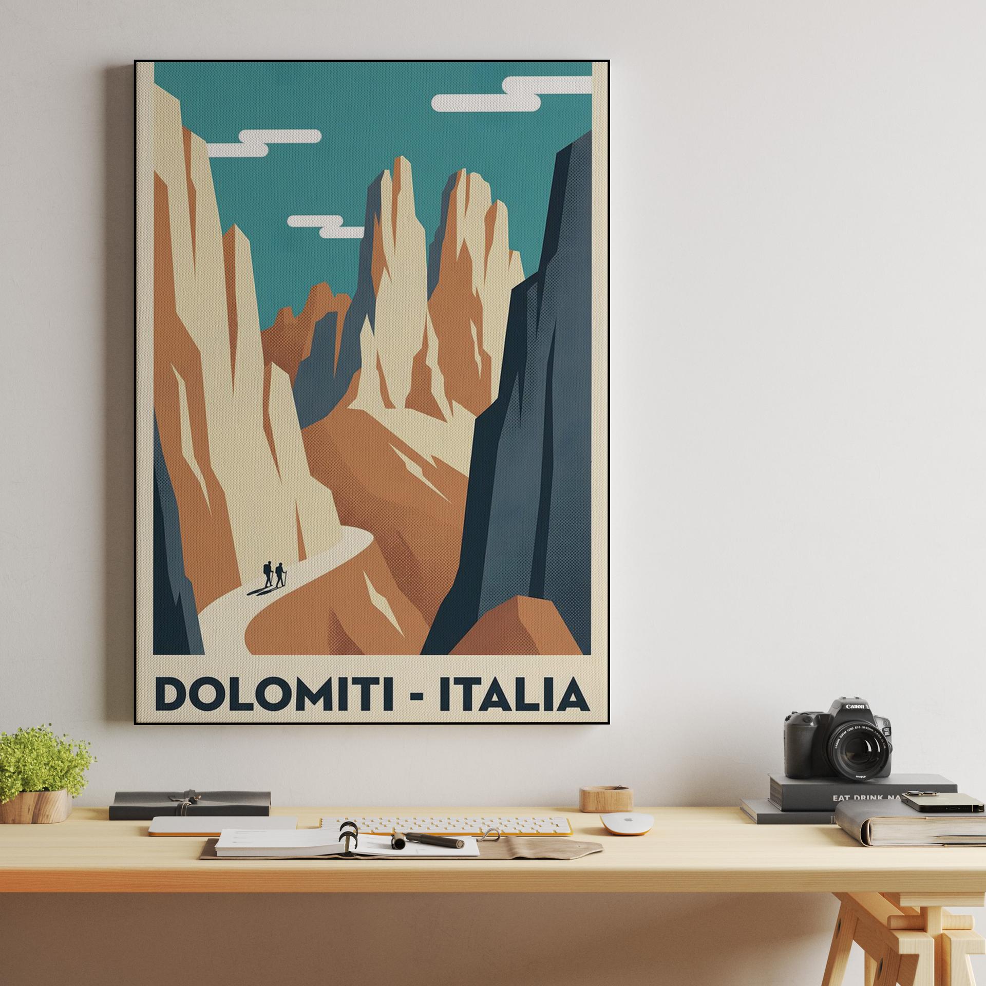 Dolomiti Italia Vintage Travel Poster