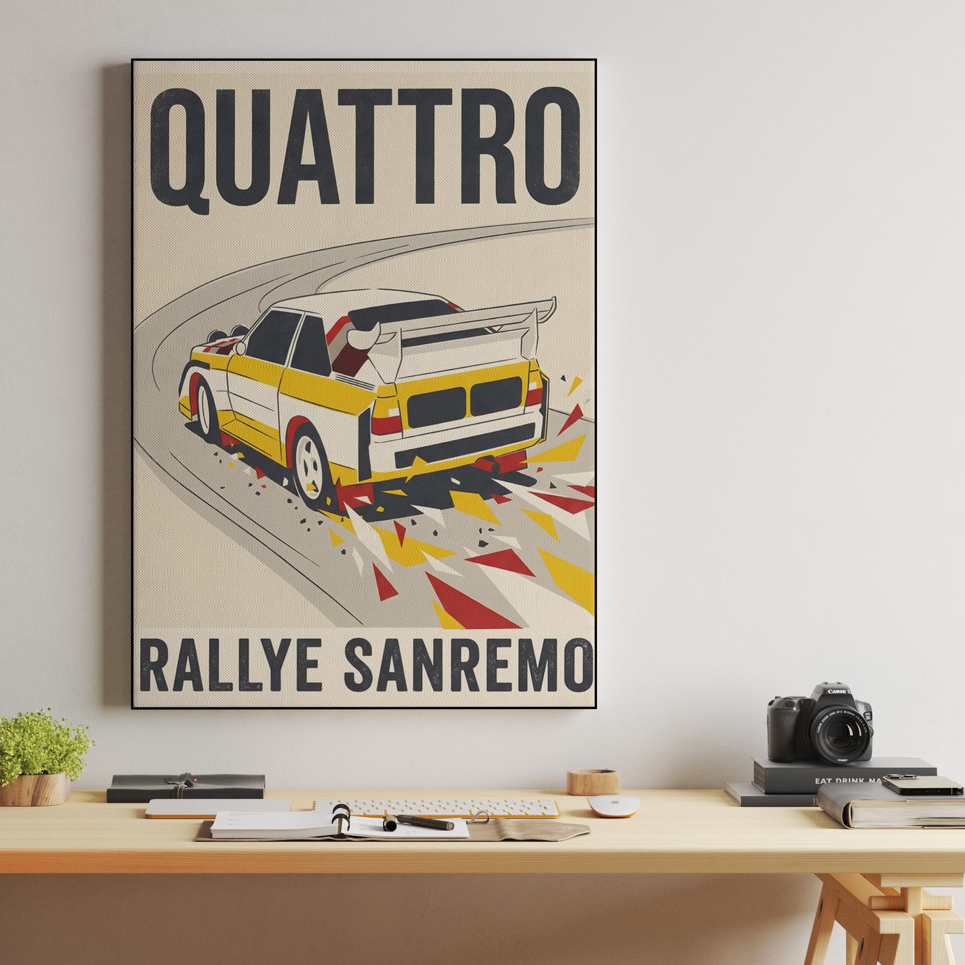 Audi Quattro S1 Rallye Sanremo Vintage Graphic