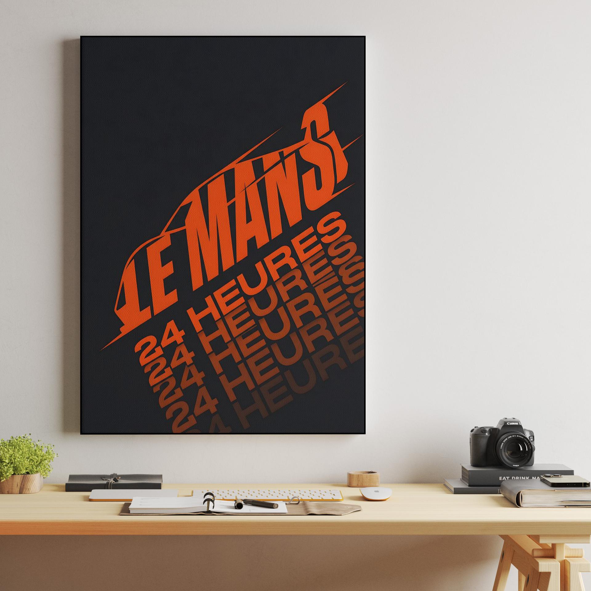 Sleek Silhouette: 24 Heures du Mans Typographic Art