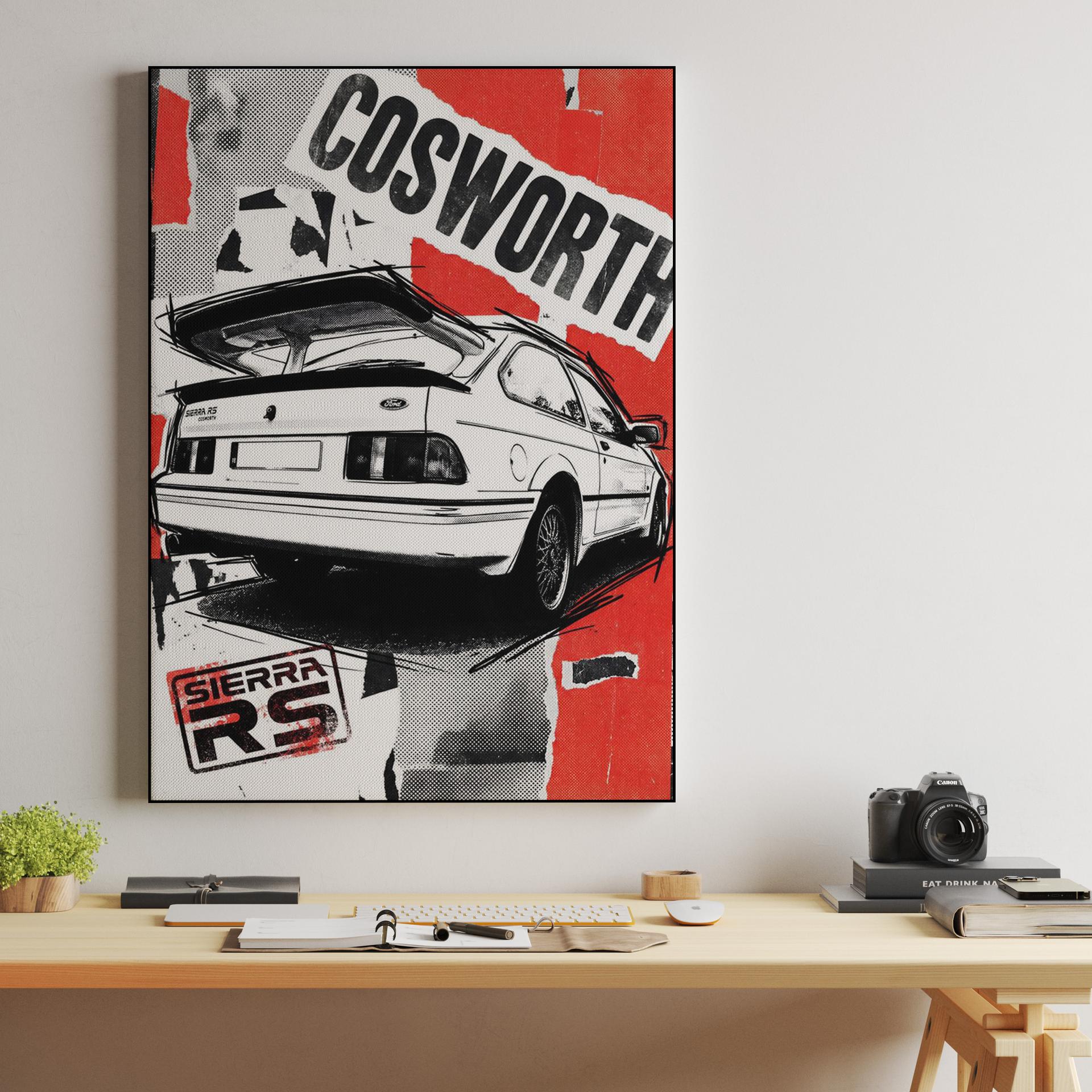 Ford Sierra RS Cosworth Torn Paper Collage