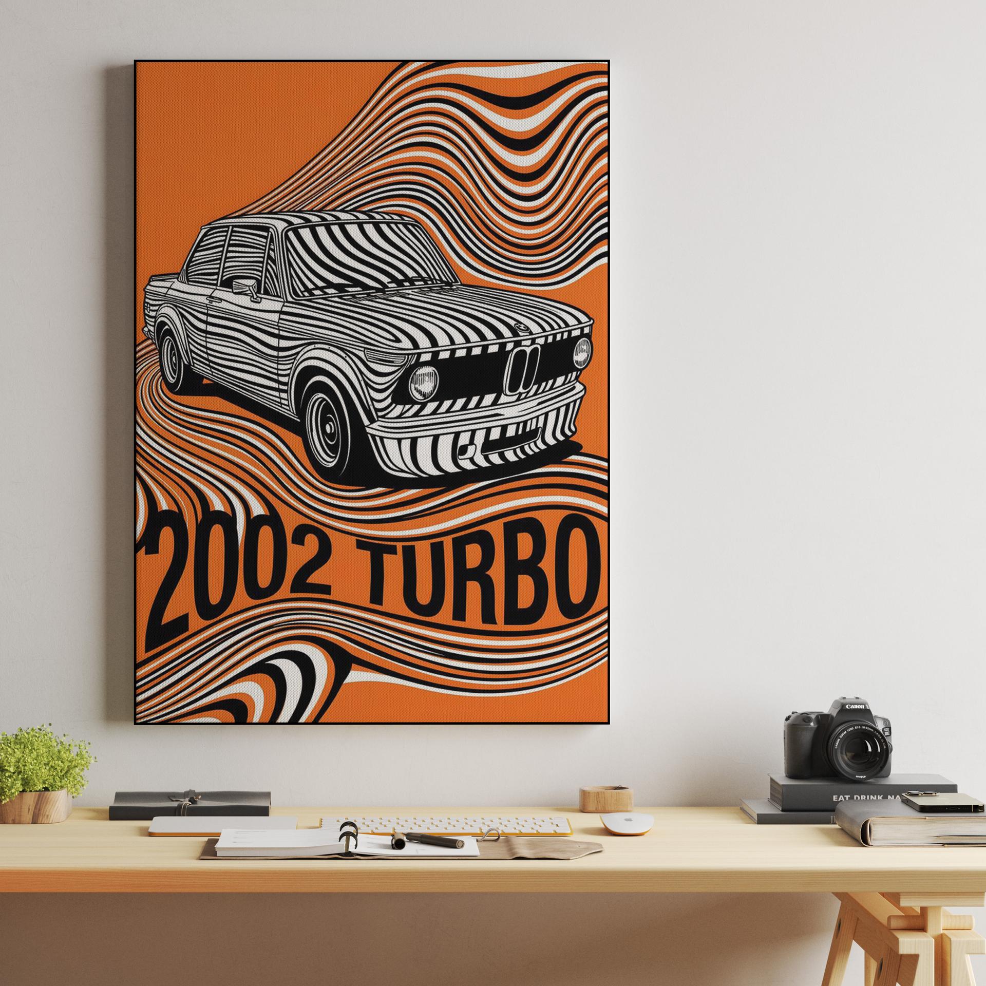 BMW 2002 Turbo Psychedelic Op Art Poster