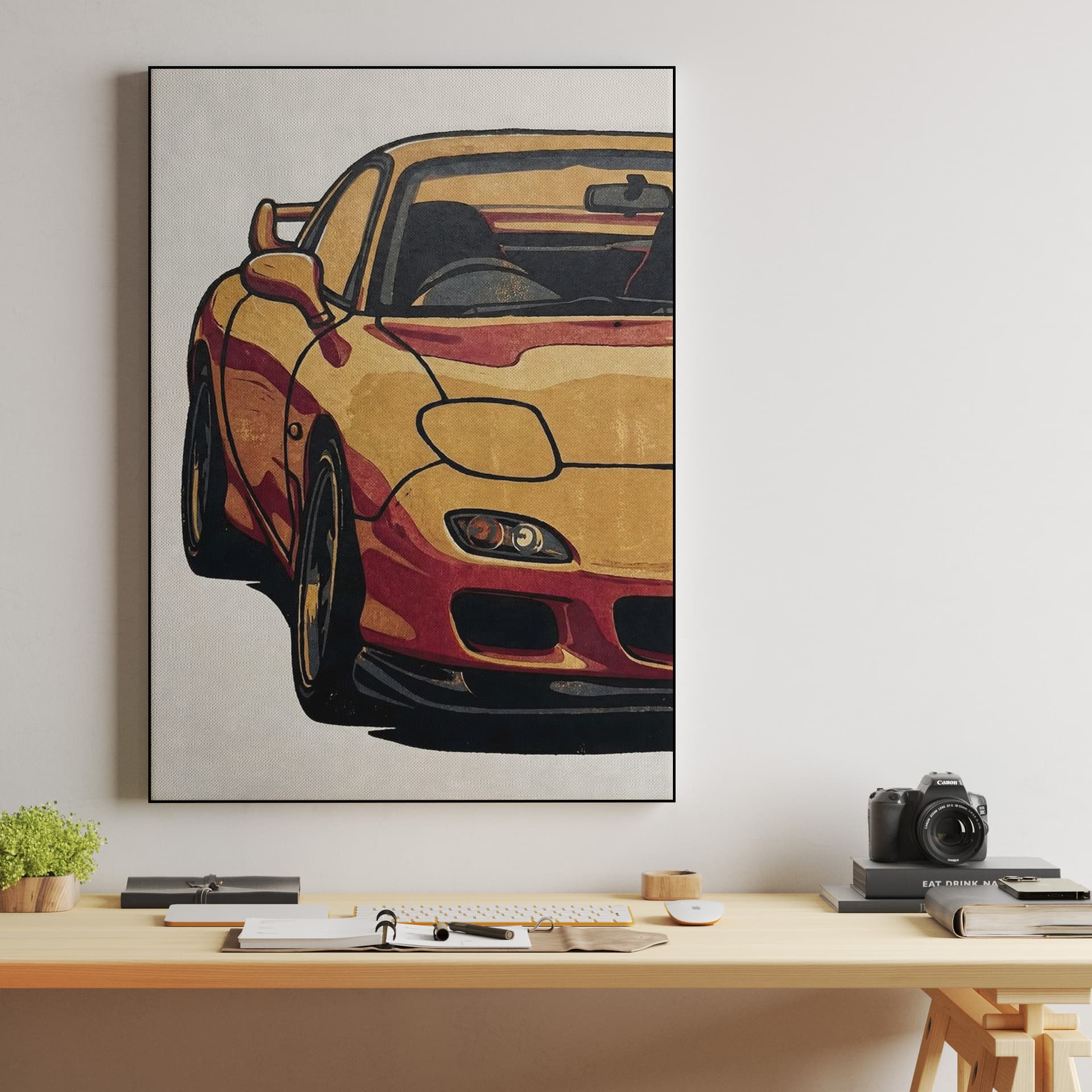 Rotary Soul: Mazda RX-7 FD Woodcut