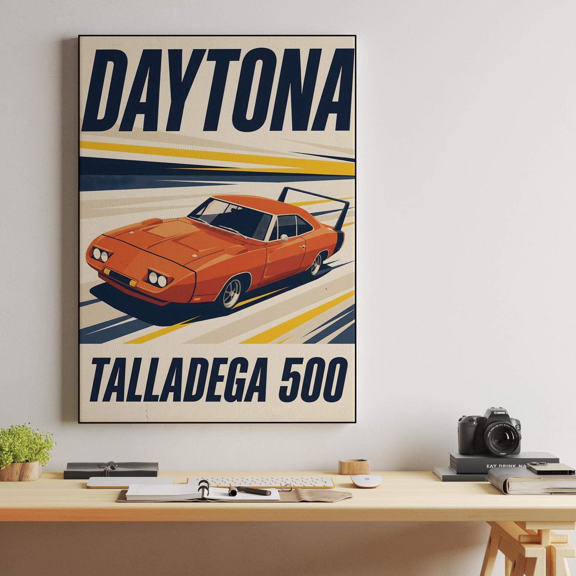 Dodge Charger Daytona: Talladega 500 Vintage Racing Poster