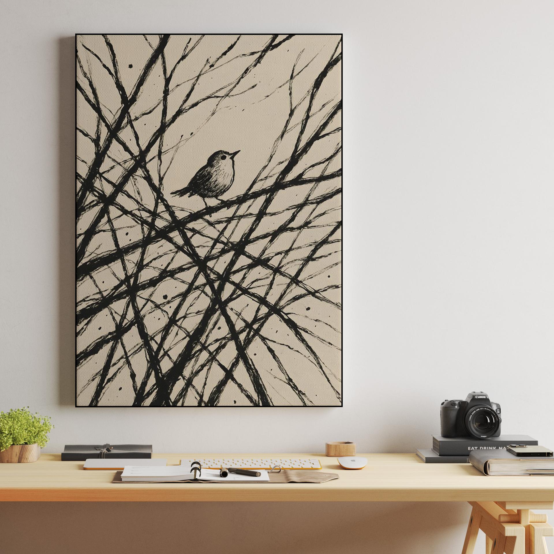 Solitary Bird in Thicket