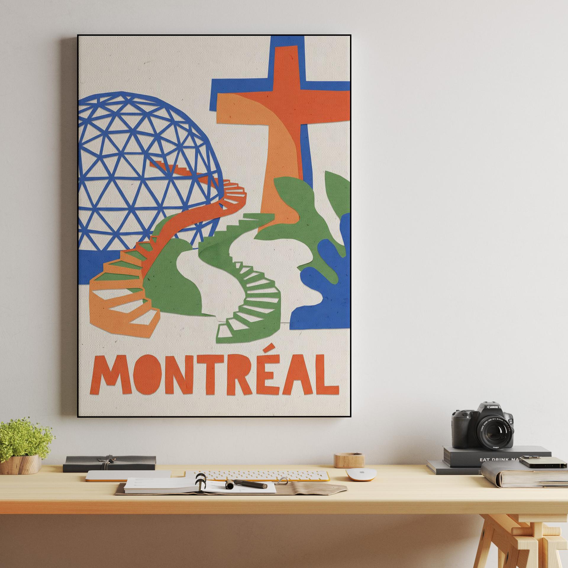 Montreal Cutout: Biosphere and Mount Royal Cross