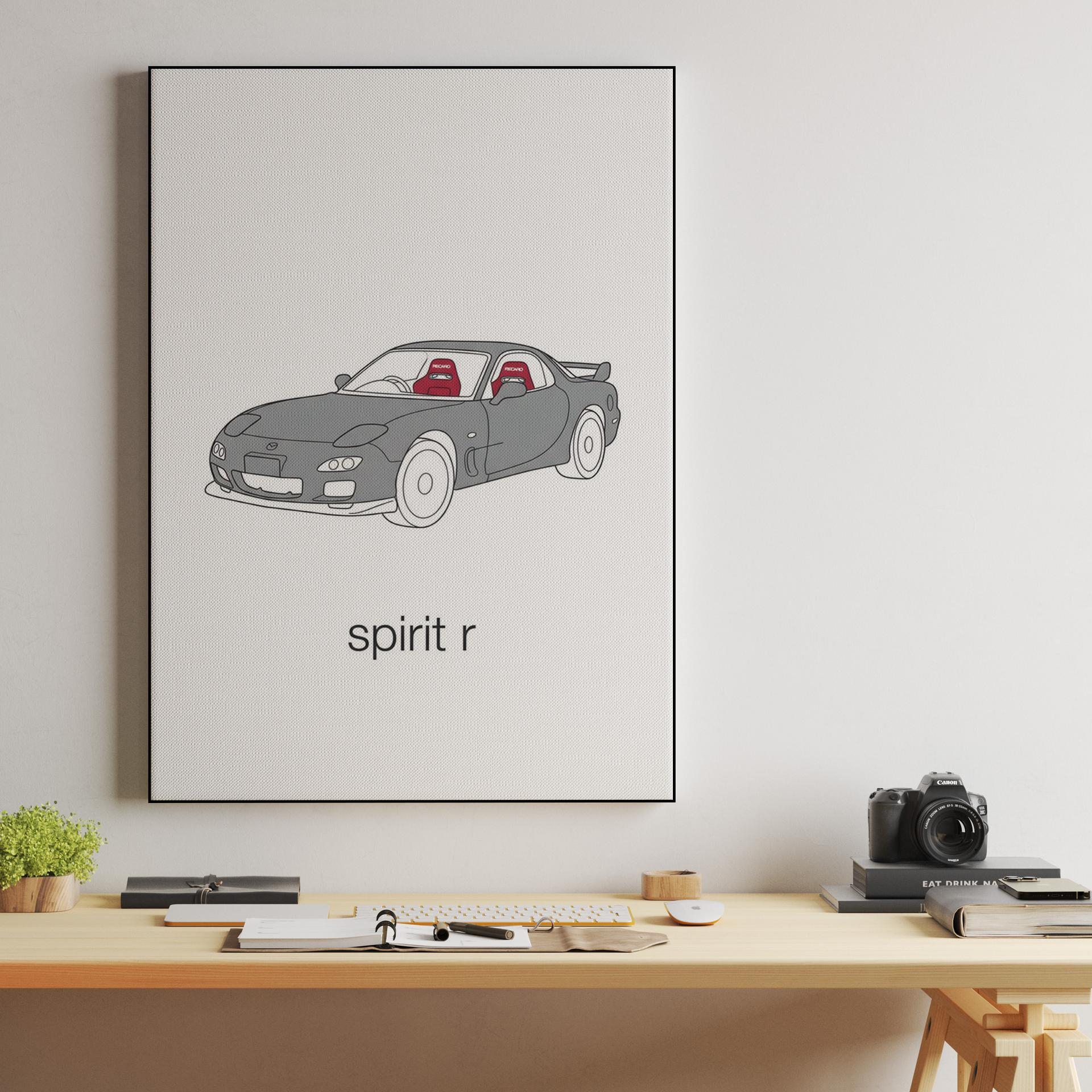 Spirit R: Minimalist Mazda RX-7 Illustration