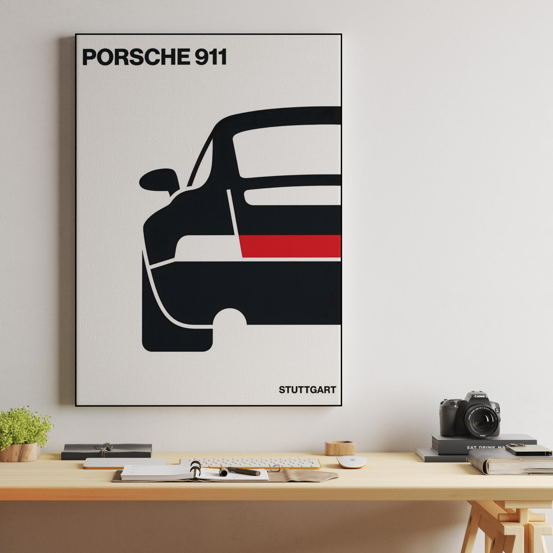 Porsche 911 Minimalist Rear View - Stuttgart Edition