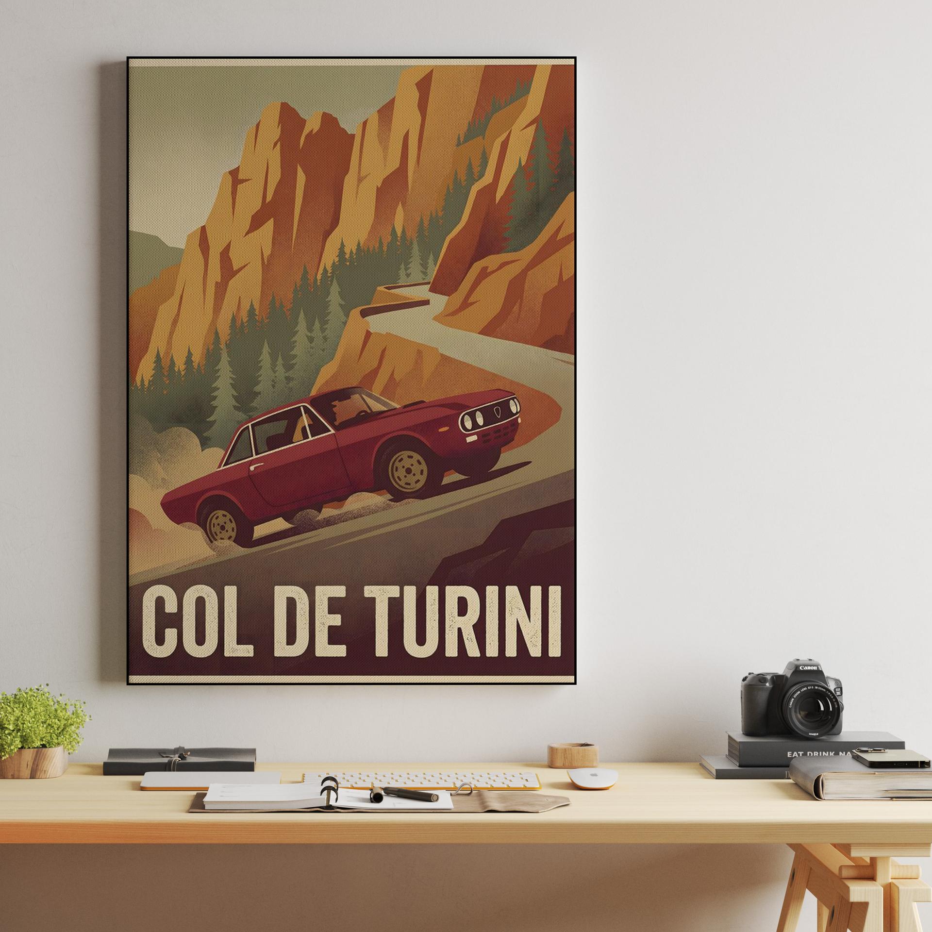 Lancia Fulvia HF at Col de Turini Rally Poster