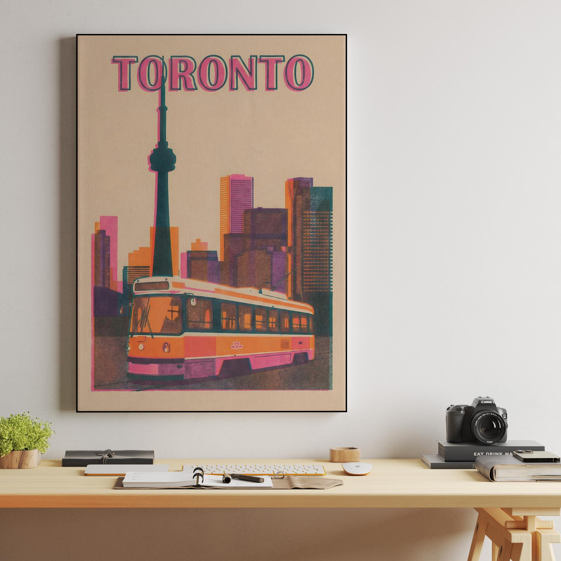Toronto Skyline Risograph Travel Poster