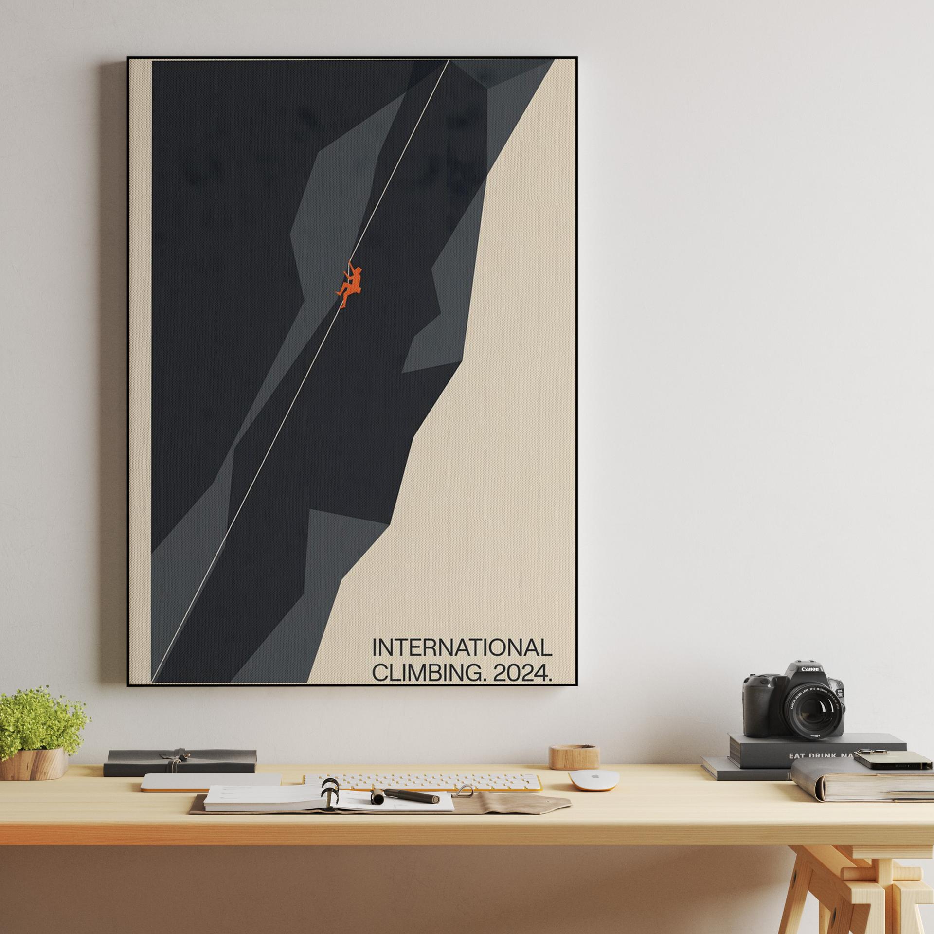 Vertical Ambition: International Climbing 2024 Graphic Poster