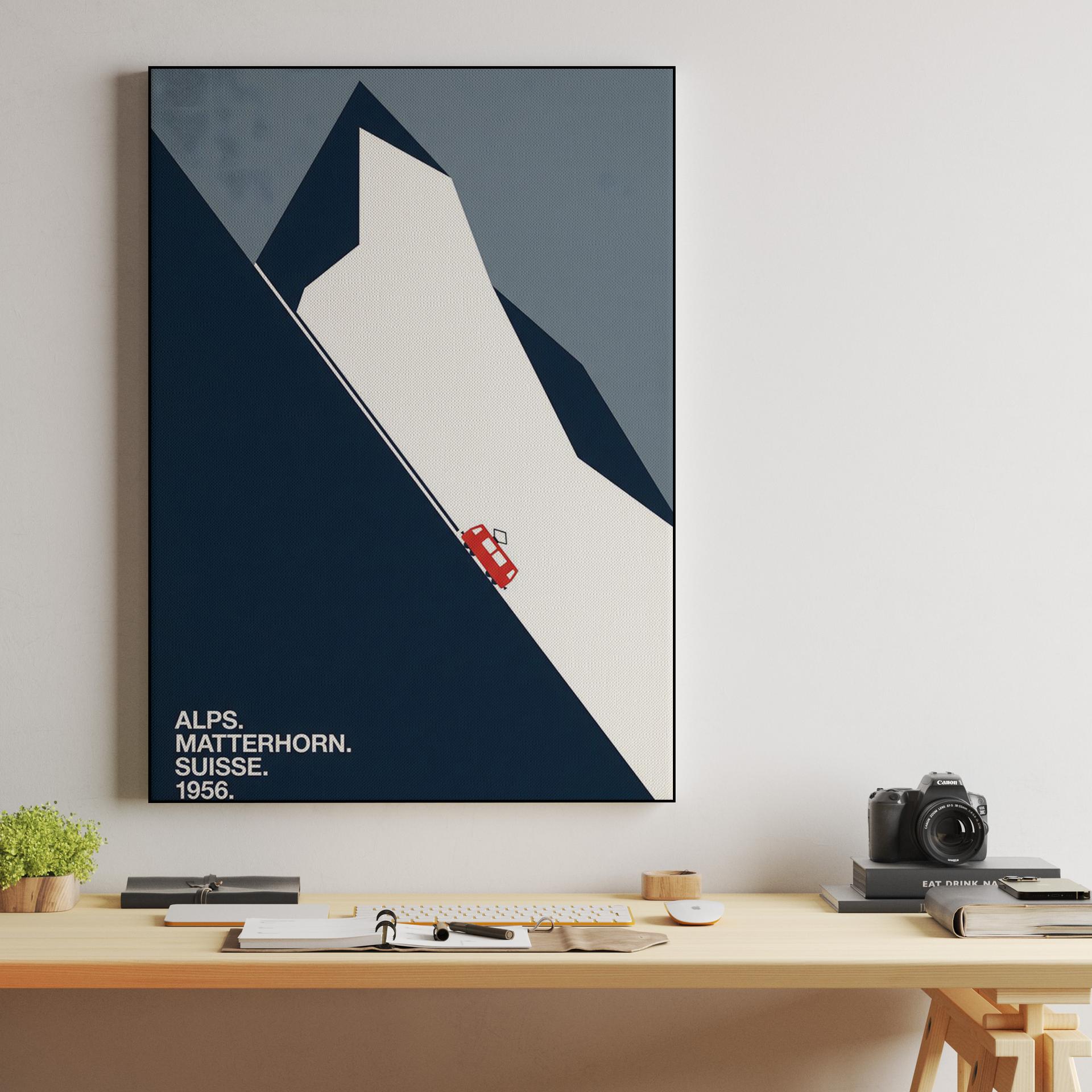 Alpine Ascent: Matterhorn 1956 Minimalist Poster