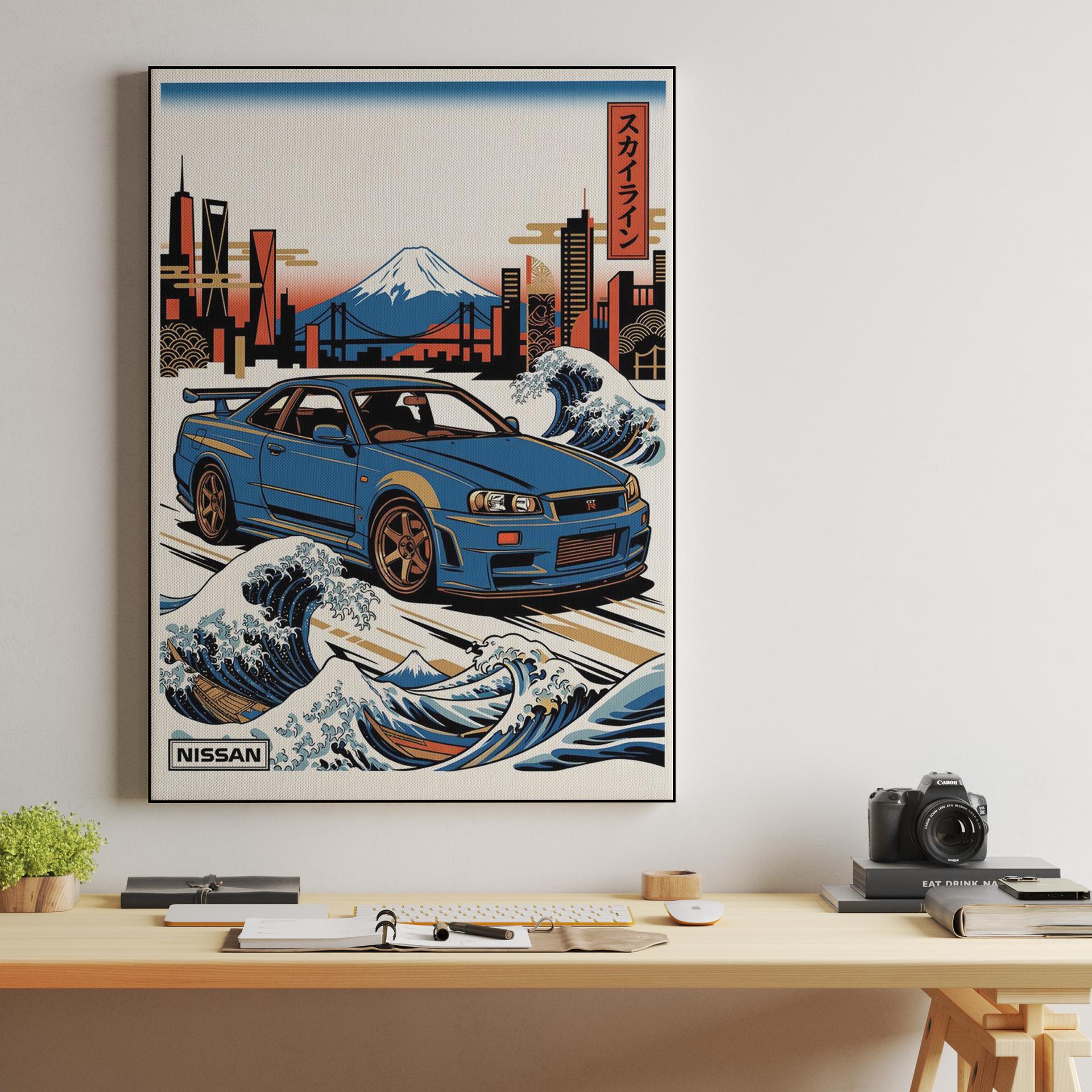 Skyline R34: The Great Wave of Tokyo