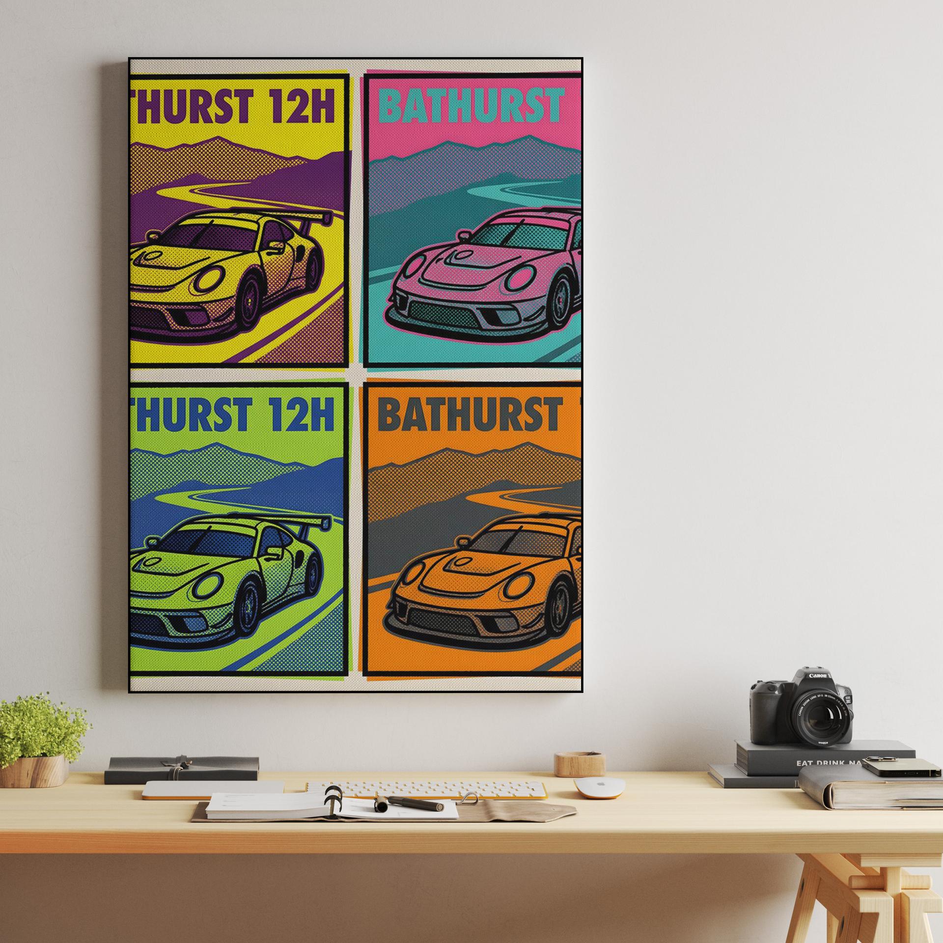 Bathurst 12h Pop Art Grid: Porsche 911 at Mount Panorama