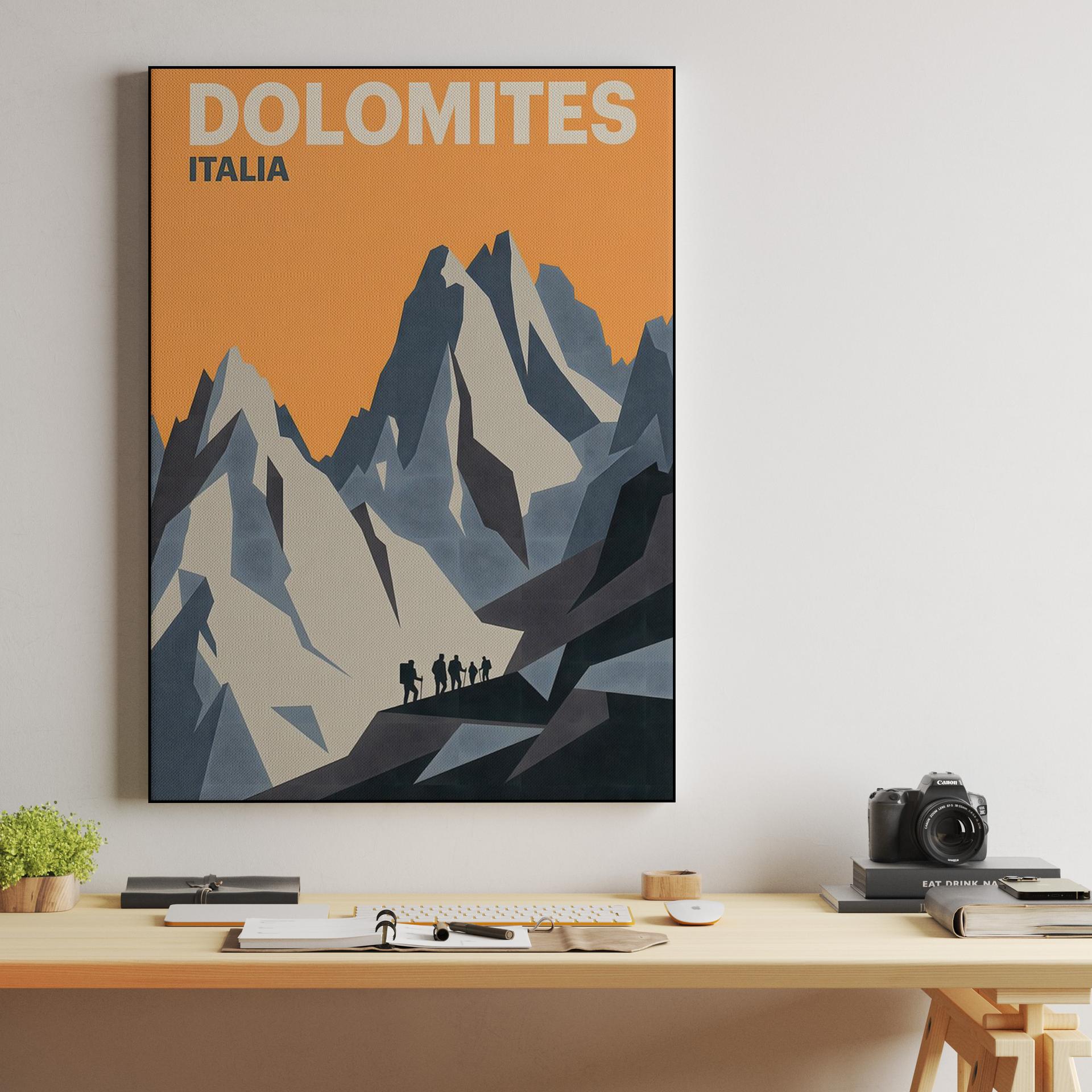 Dolomites Italia Vintage Travel Poster