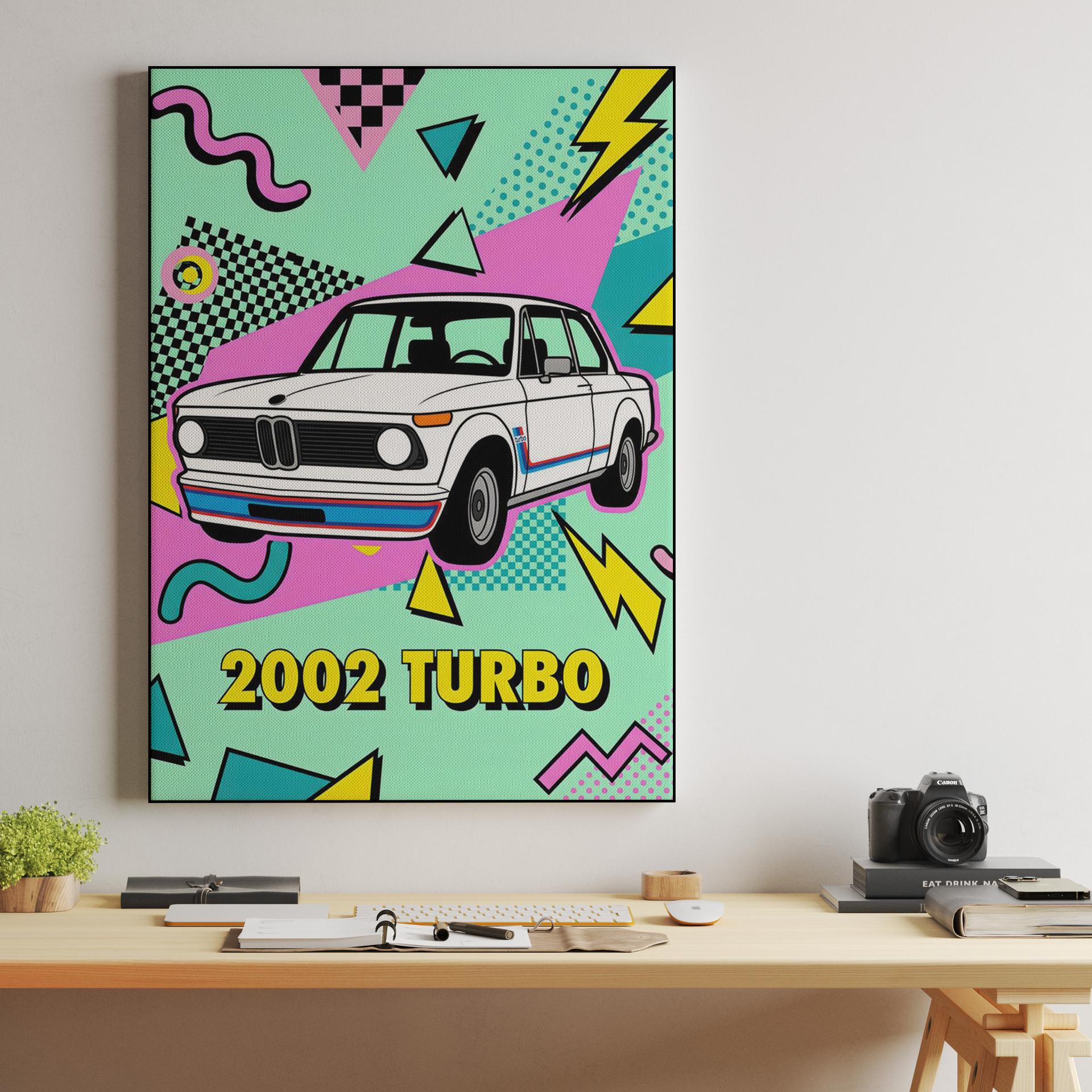BMW 2002 Turbo Memphis Style Retro Poster