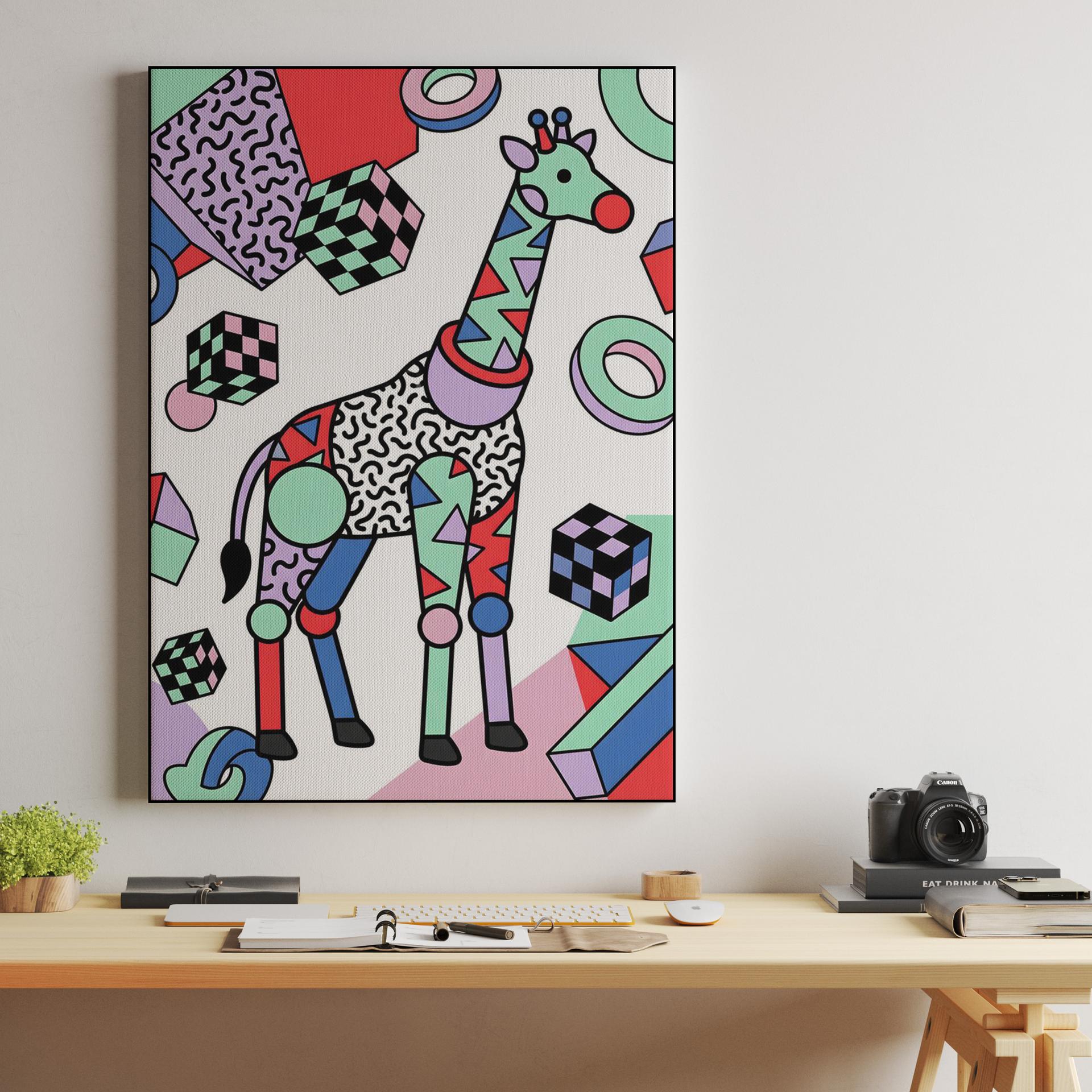 Geometric Safari: The Memphis Design Giraffe