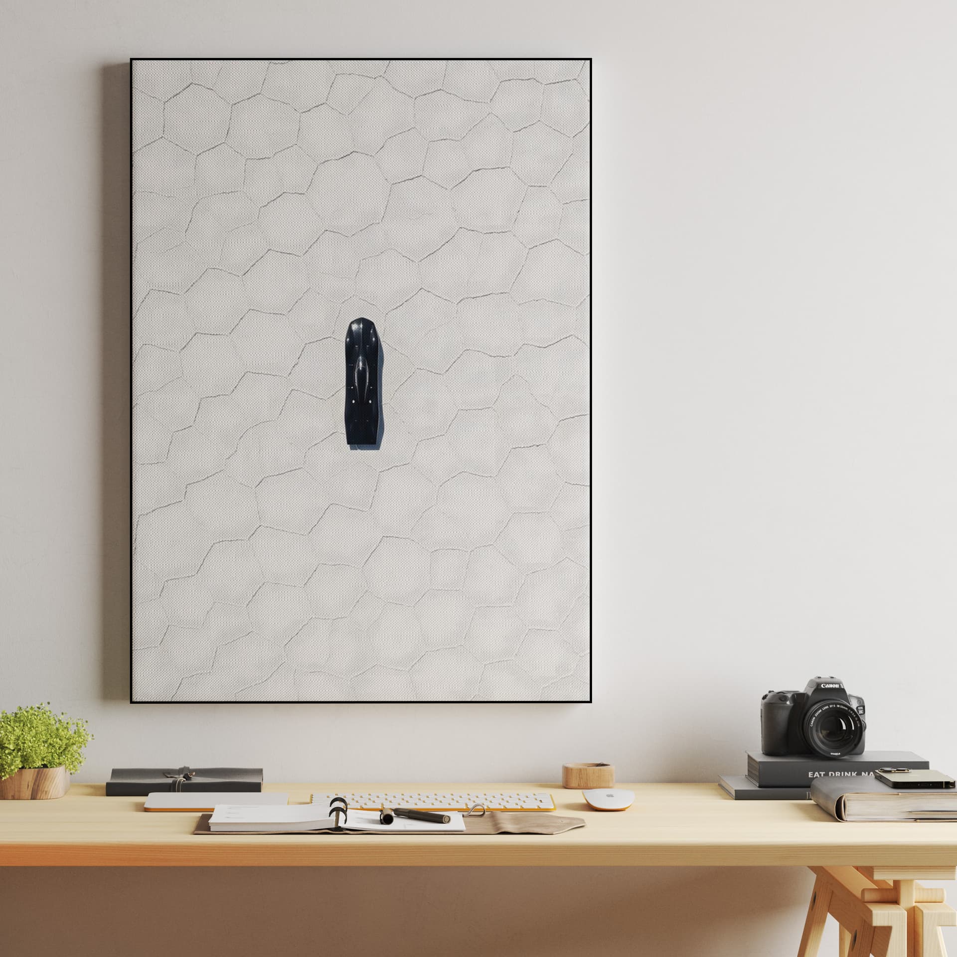 Bonneville Salt Flats Black Streamliner Aerial Photography