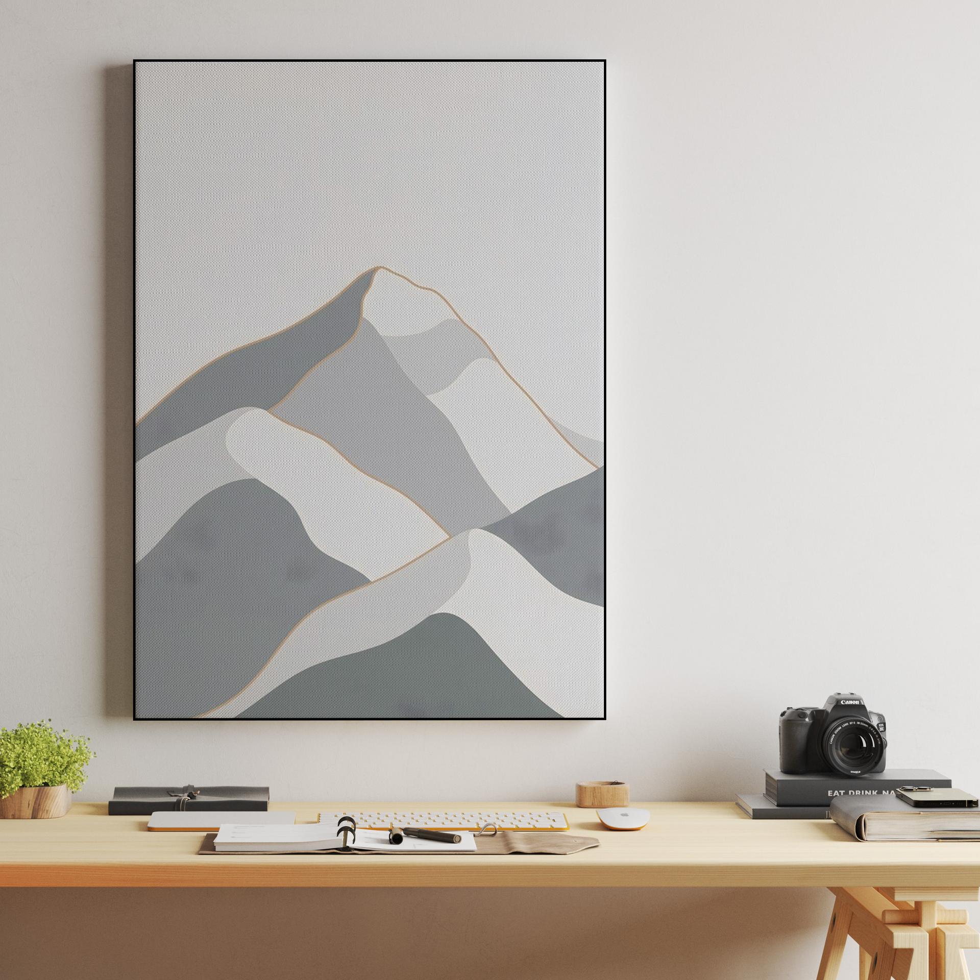 Minimalist Geometric Mountain Summit