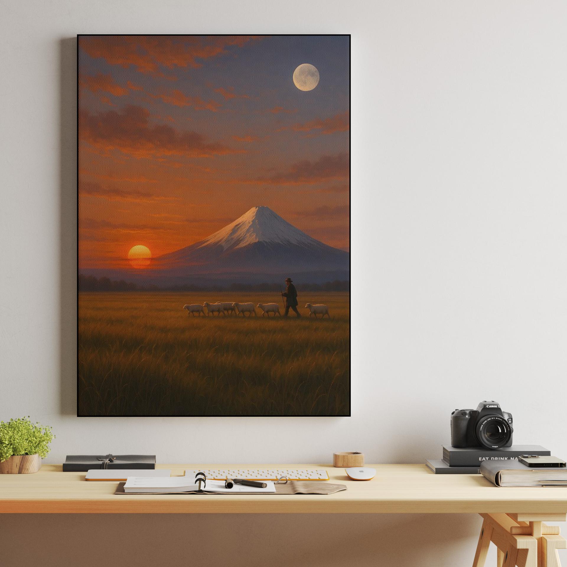 Shepherd at Mount Fuji