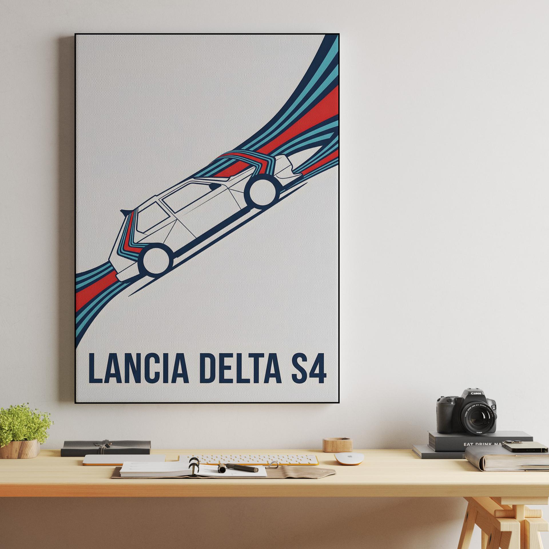 Lancia Delta S4: Martini Motion Minimalist Art