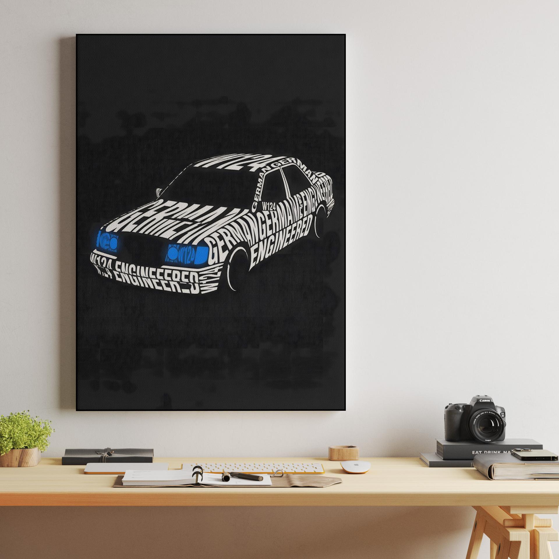 German Engineered: W124 Typographic Art