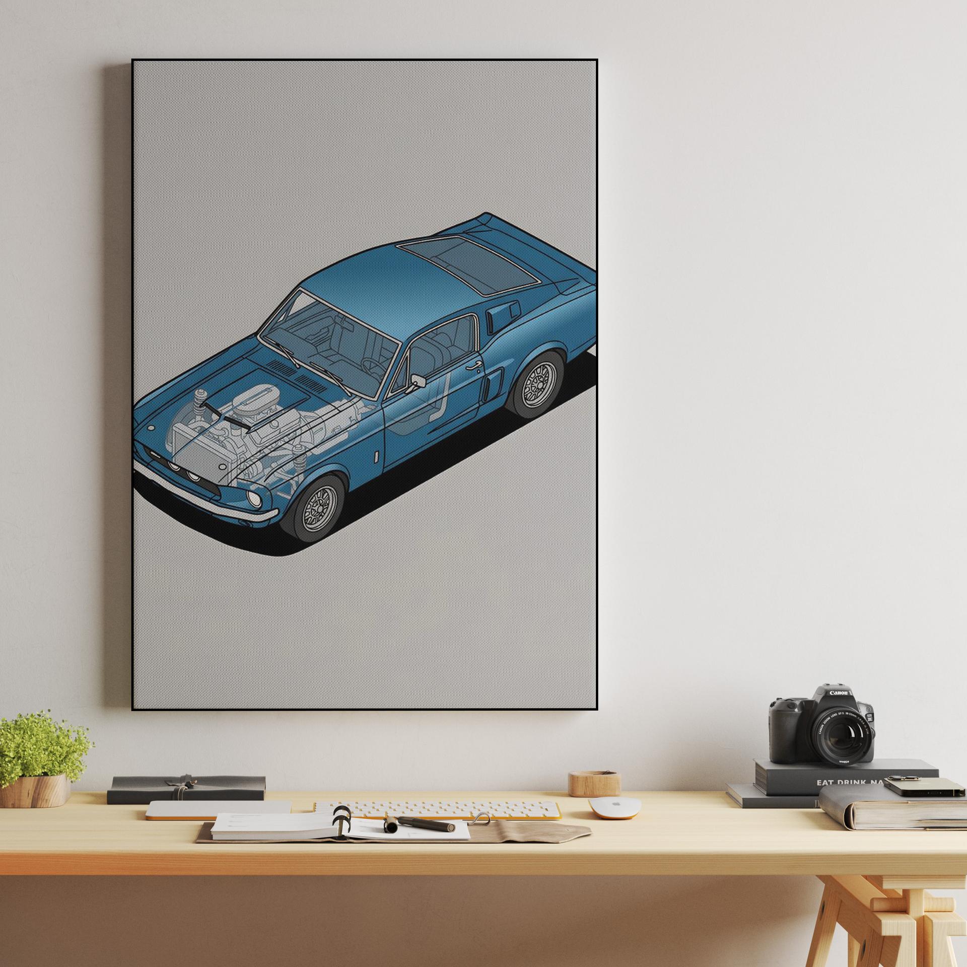 Shelby GT500 Isometric Cutaway Illustration